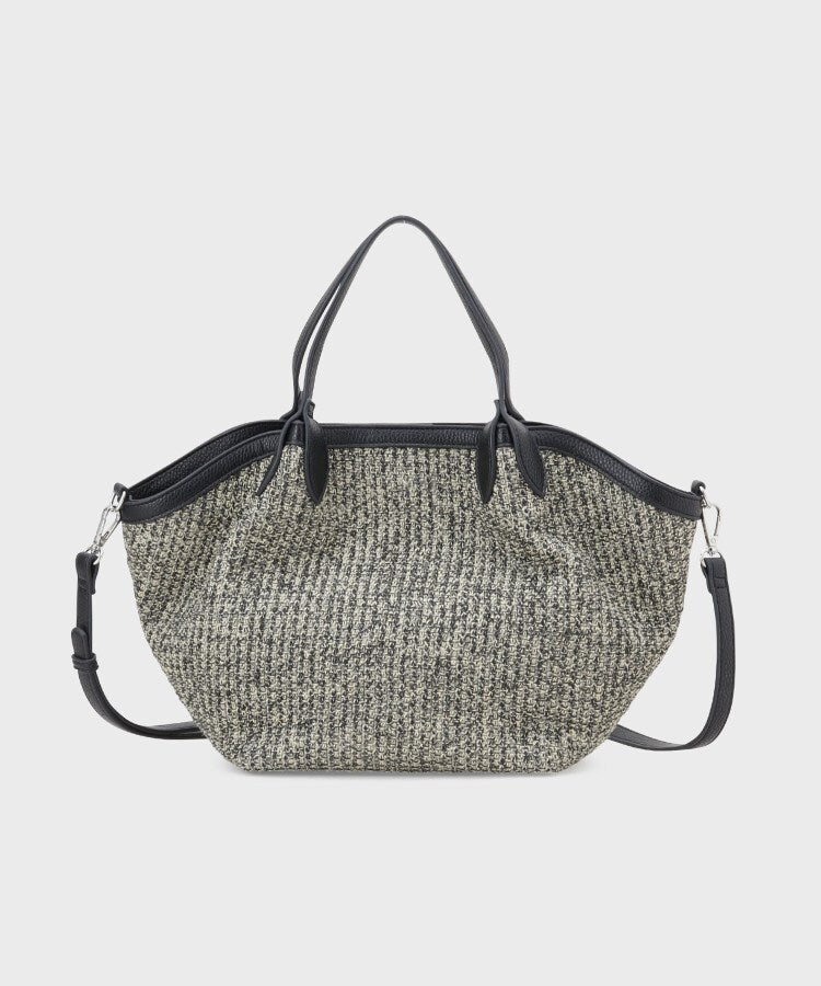 インディヴィ INDIVI ◆【2WAY】ペーパーミドルバッグ （ベージュ(552)） ベージュ(552)