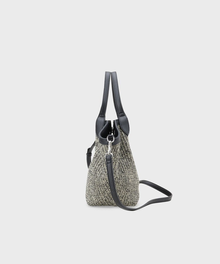 インディヴィ INDIVI ◆【2WAY】ペーパーミドルバッグ （ベージュ(552)） ベージュ(552)