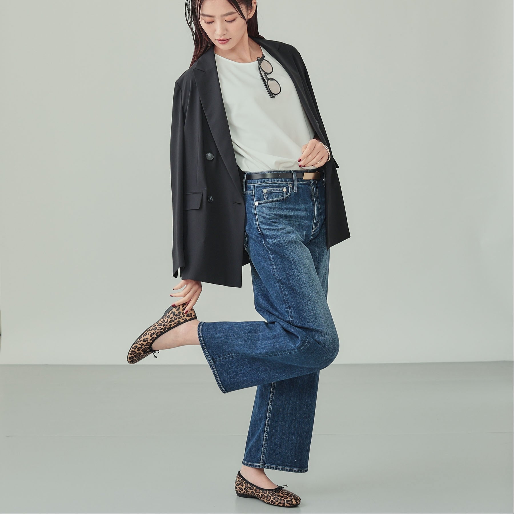 インディヴィ INDIVI スゴラク バレーシューズ （ブラック(019)） ブラック(019)