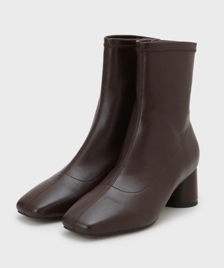 インディヴィ INDIVI パネルストレッチショートブーツ （ブラック(019)） ブラック(019)