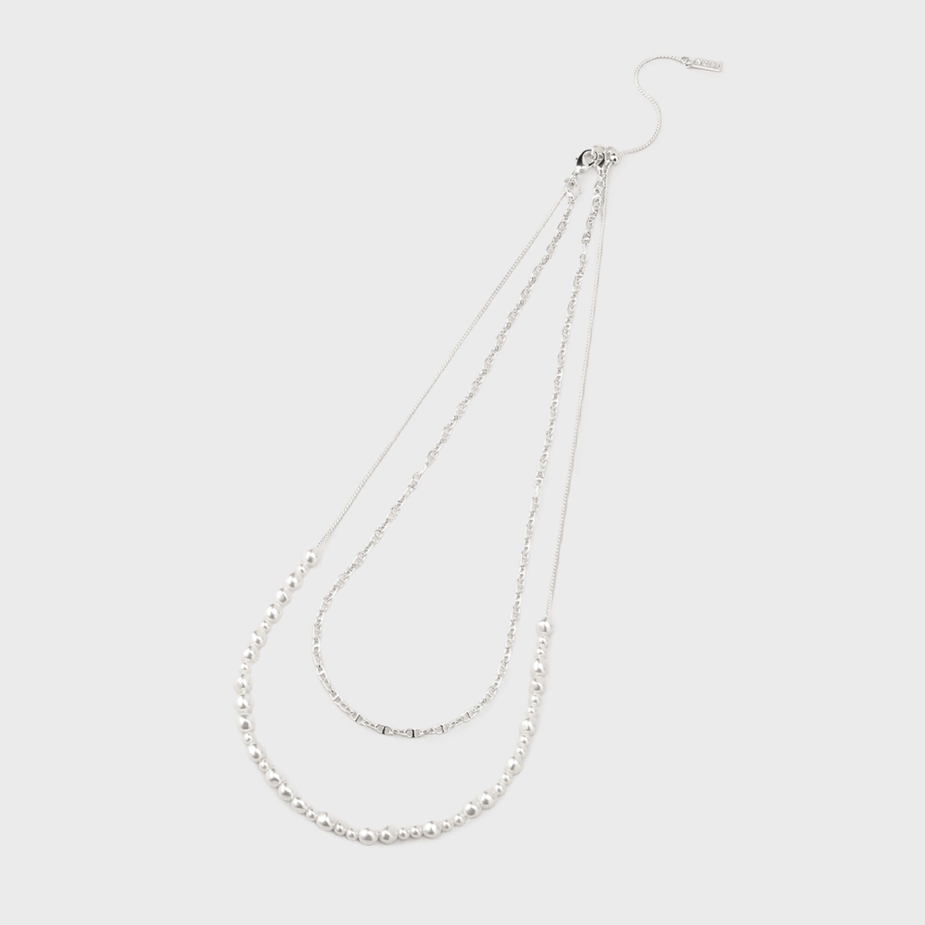 インディヴィ INDIVI 【2WAY／2連セット】パール調＆チェーンミックスネックレス （ゴールド(007)） ゴールド(007)