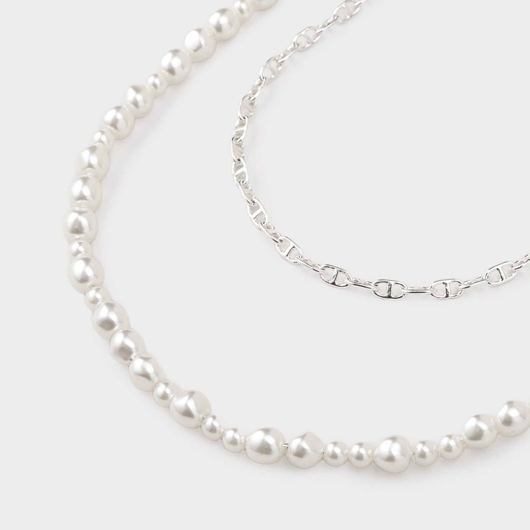 インディヴィ INDIVI 【2WAY／2連セット】パール調＆チェーンミックスネックレス （ゴールド(007)） ゴールド(007)