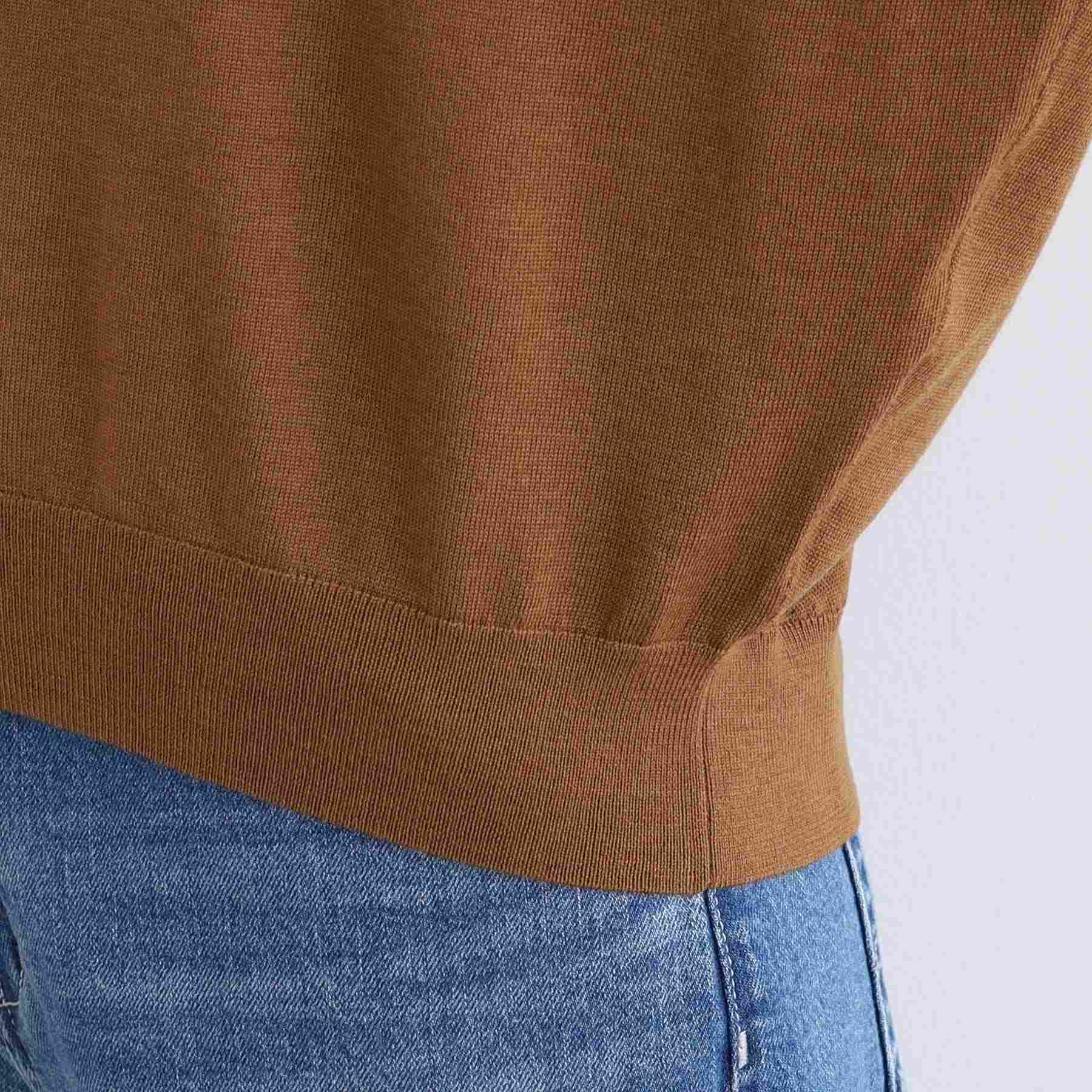 インディヴィ INDIVI 【ウール混】リブスリーブコンパクトニット