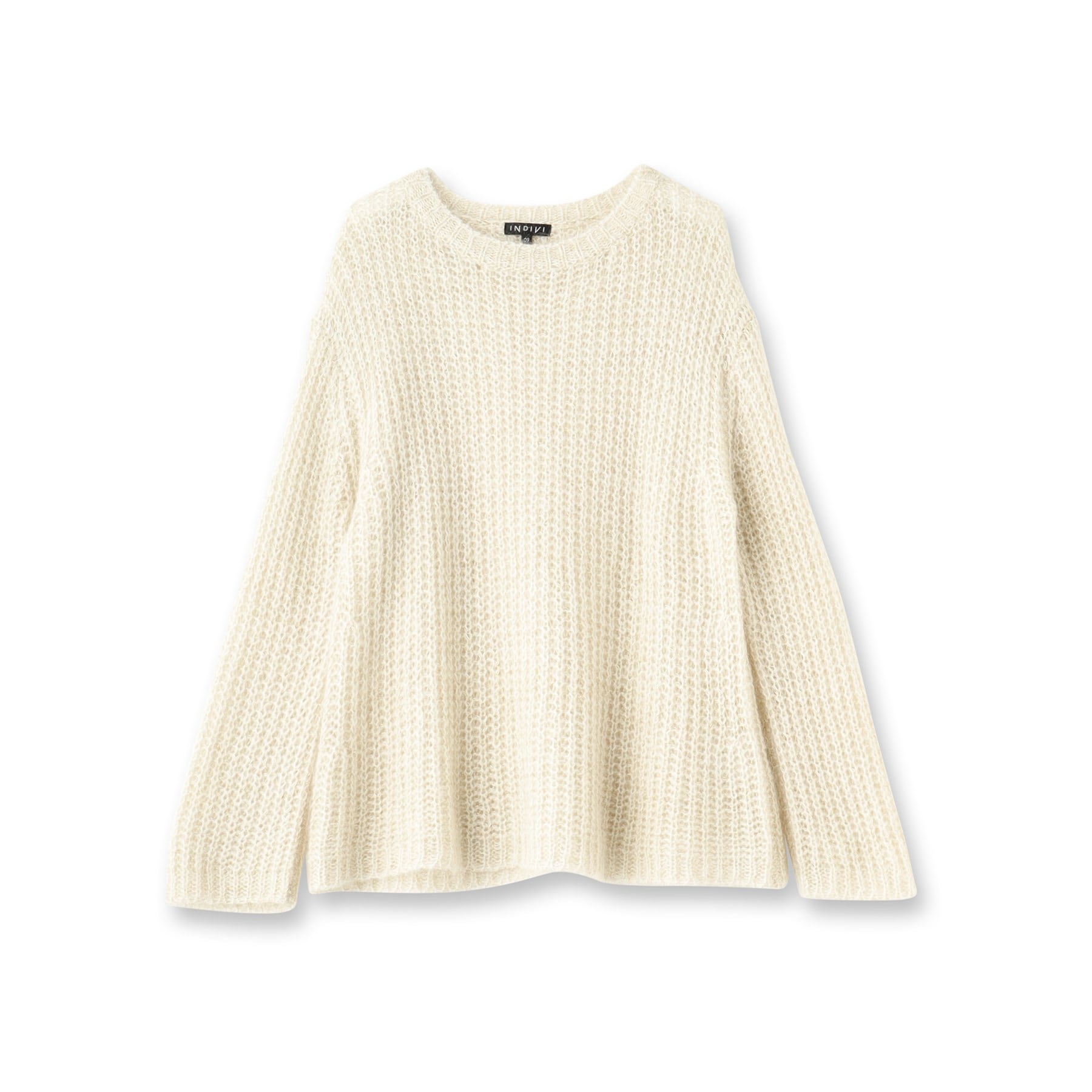 インディヴィ INDIVI 【洗える／モヘヤ混】ヘアリーゆるラメニット （ライトグレー(011)） ライトグレー(011)