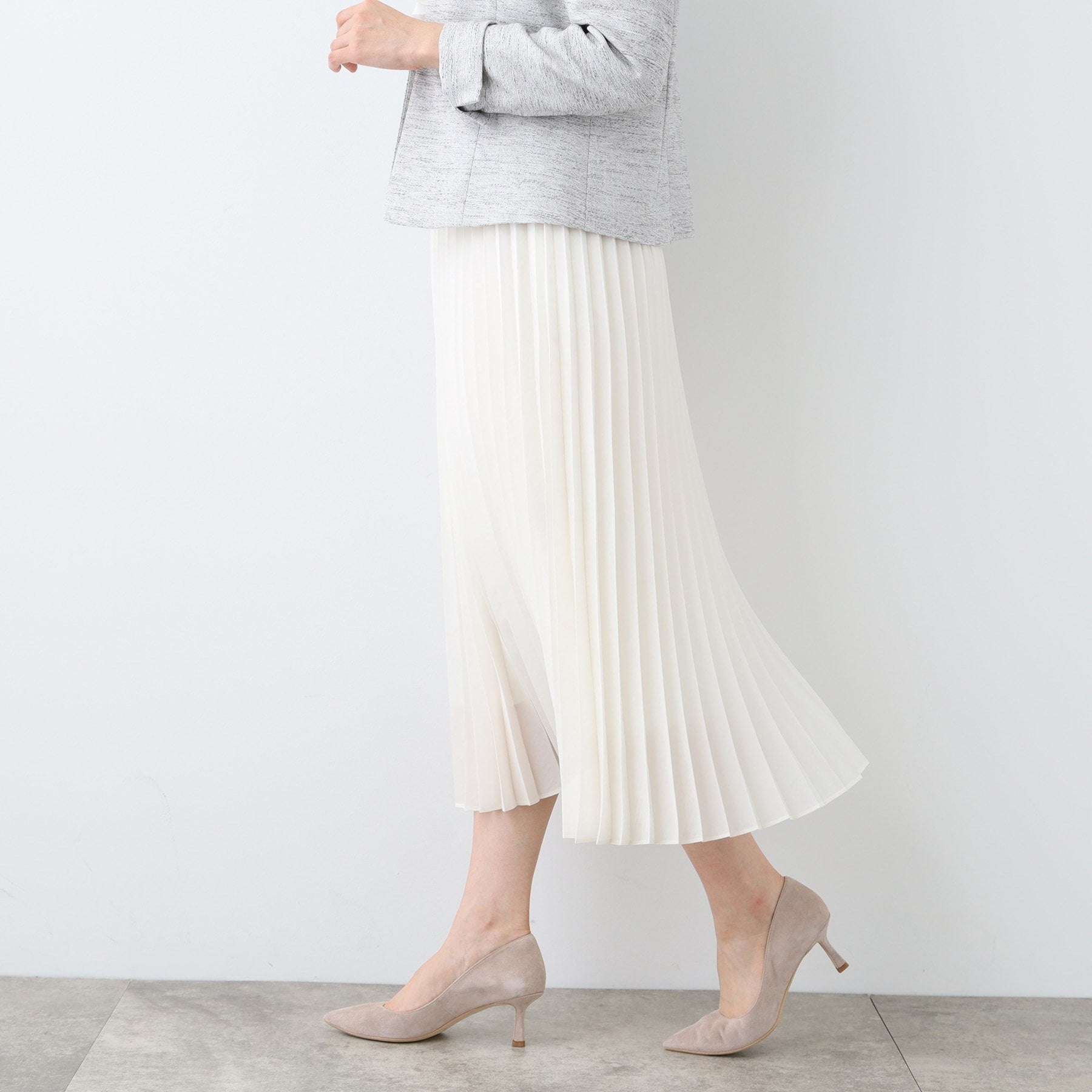 INDIVI INDIVI 【Washable / Elastic Waist】 Accordion Pleated Skirt