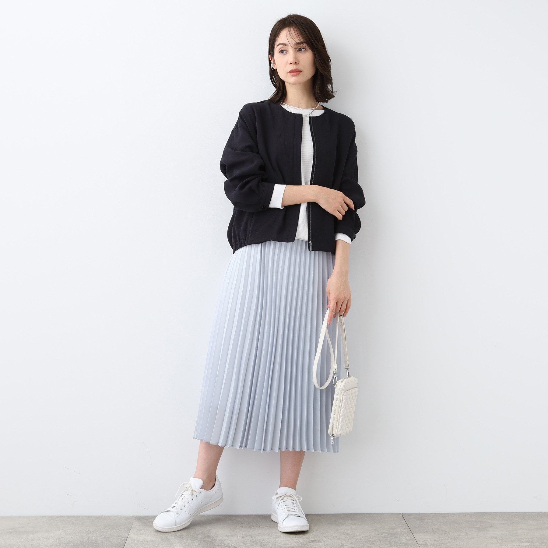 INDIVI INDIVI 【Washable / Elastic Waist】 Accordion Pleated Skirt