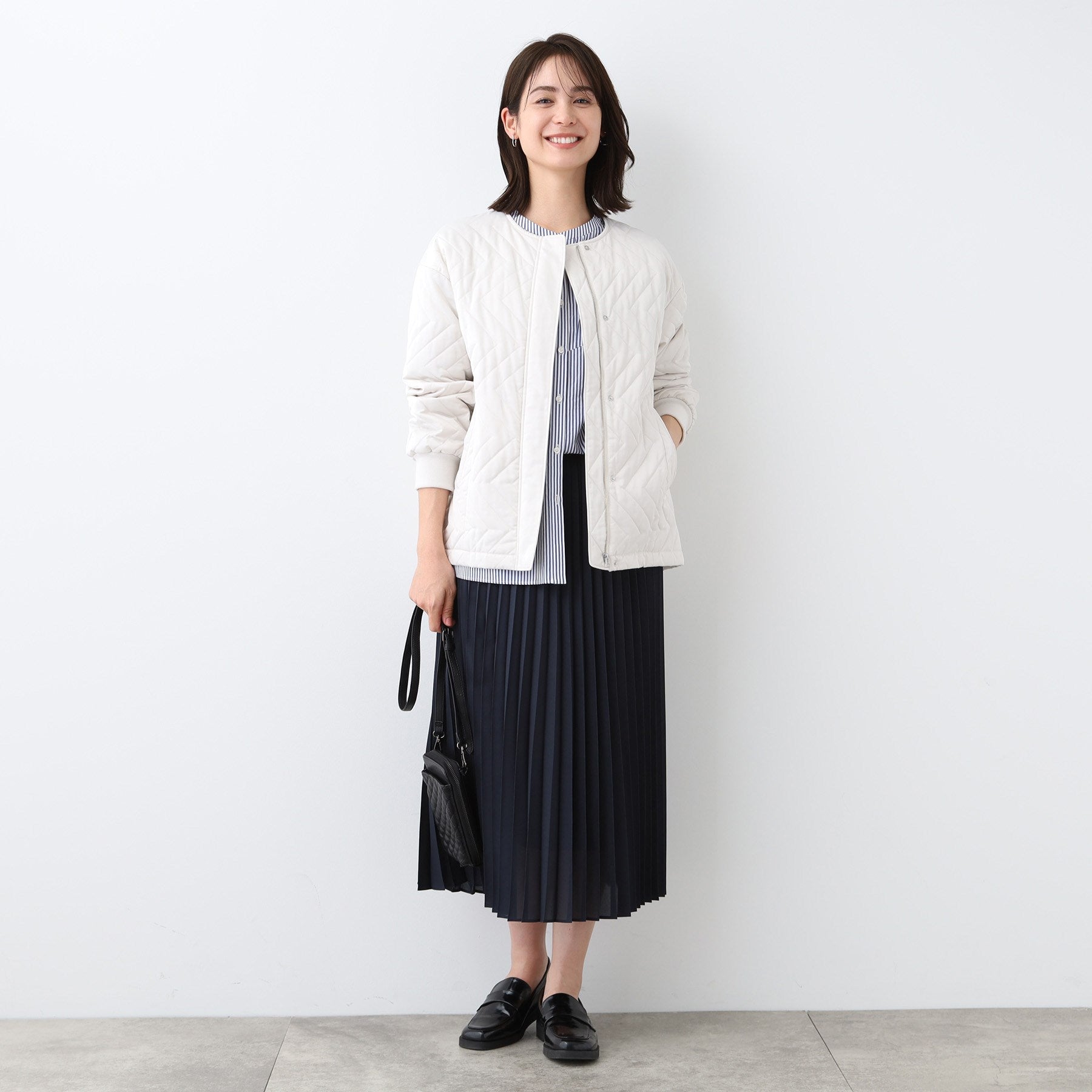 INDIVI INDIVI 【Washable / Elastic Waist】 Accordion Pleated Skirt