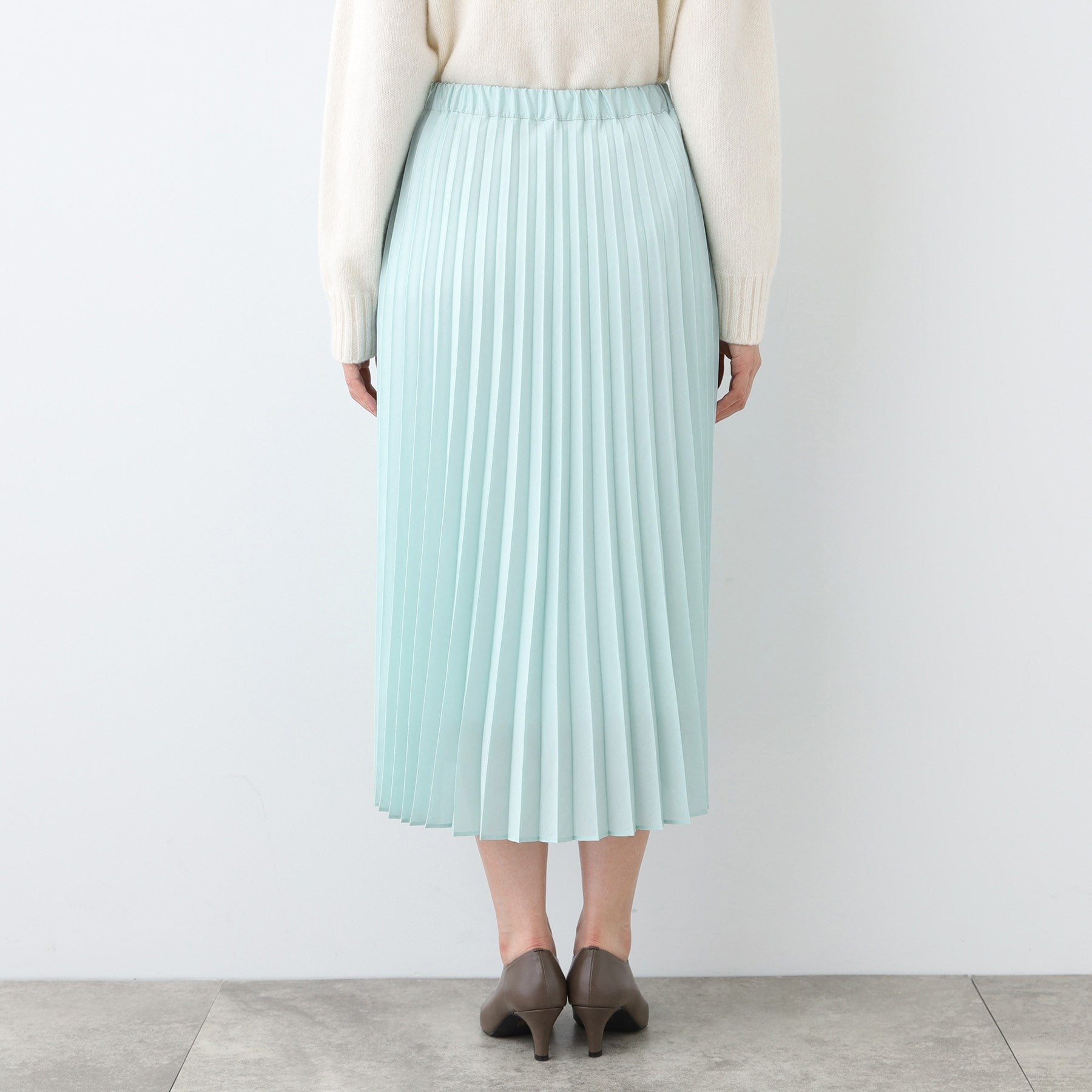 INDIVI INDIVI 【Washable / Elastic Waist】 Accordion Pleated Skirt