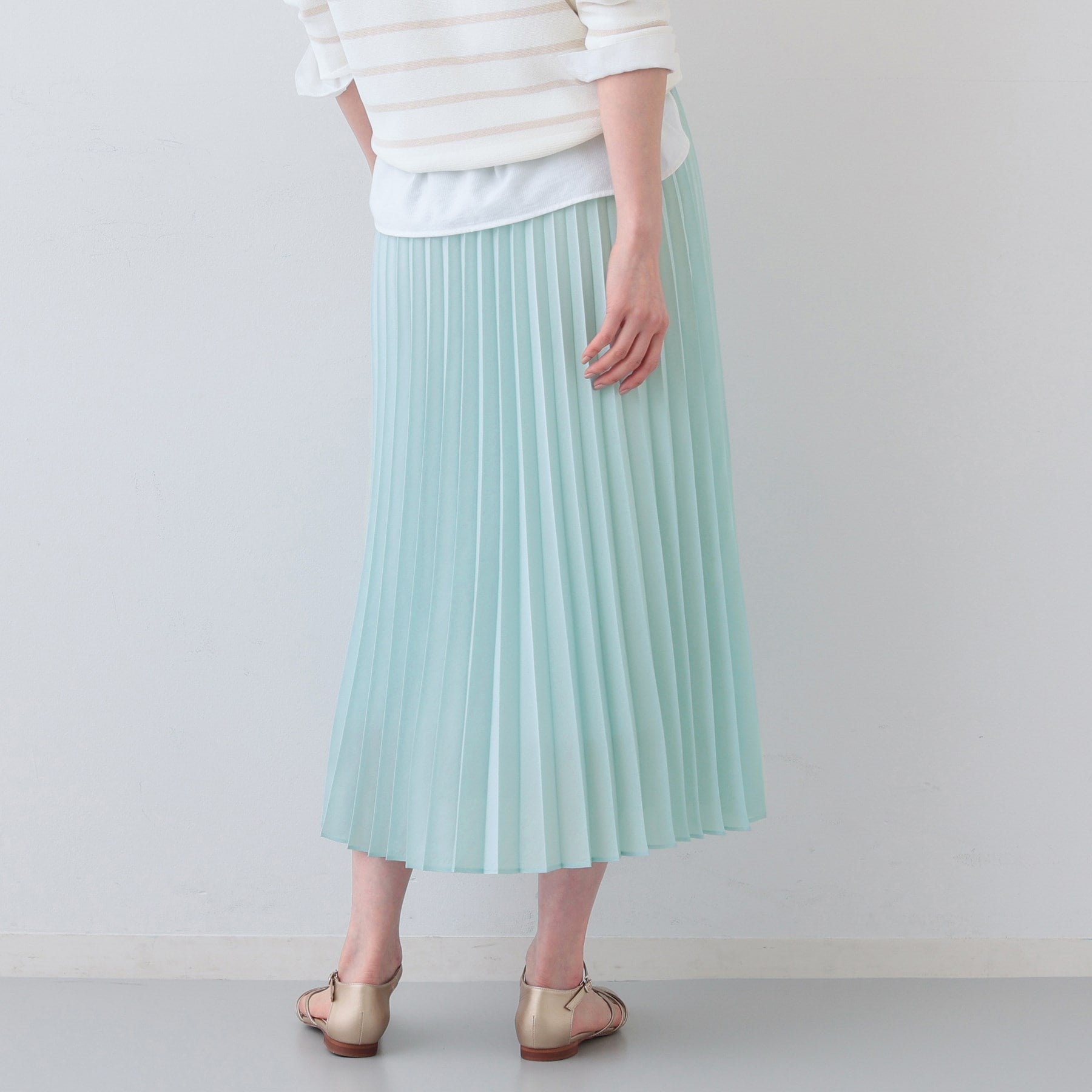 INDIVI INDIVI 【Washable / Elastic Waist】 Accordion Pleated Skirt