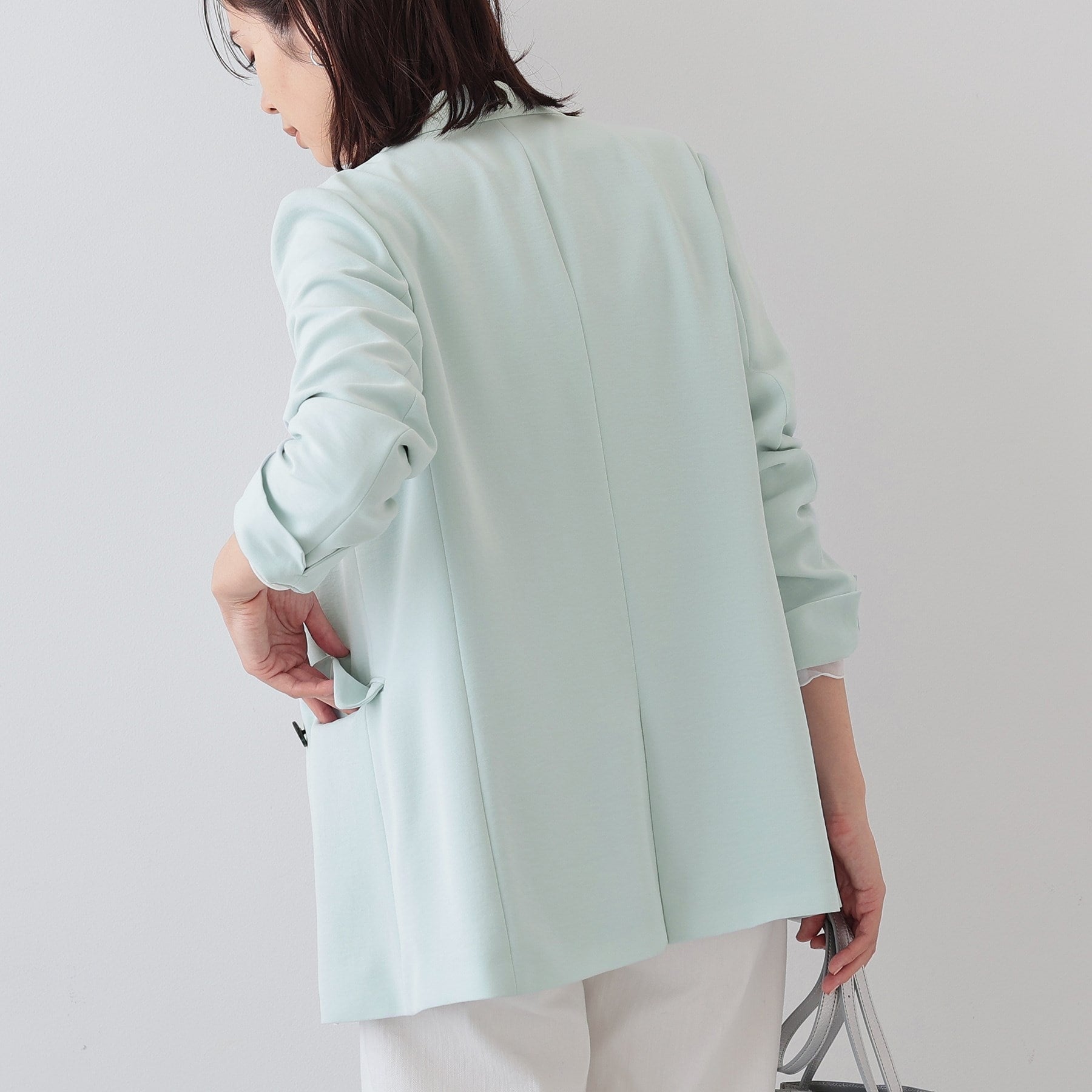 インディヴィ INDIVI 【こなれSETUP／春の新作！】ダブルジャケット （ブラック(019)） ブラック(019)