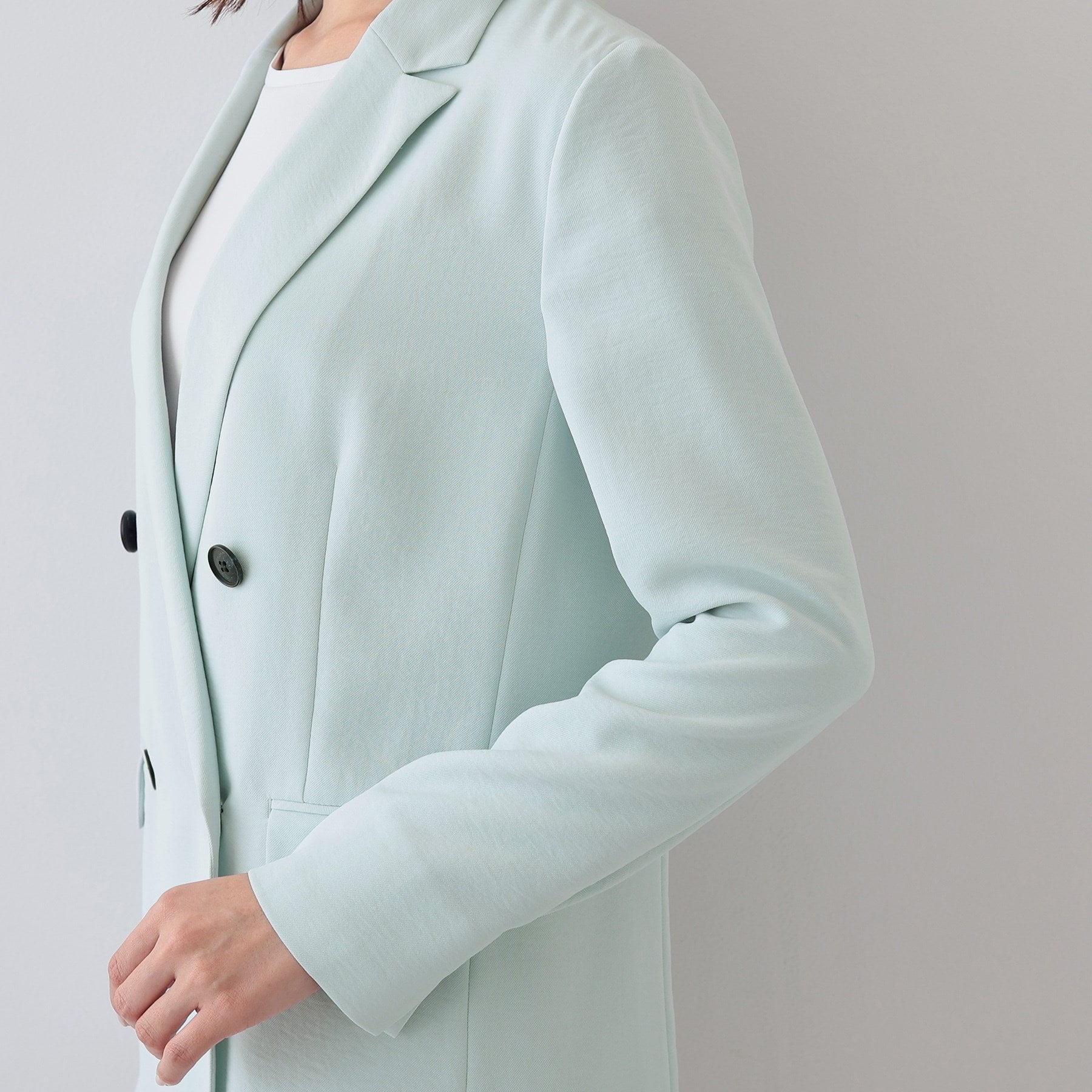 インディヴィ INDIVI 【こなれSETUP／春の新作！】ダブルジャケット （ブラック(019)） ブラック(019)