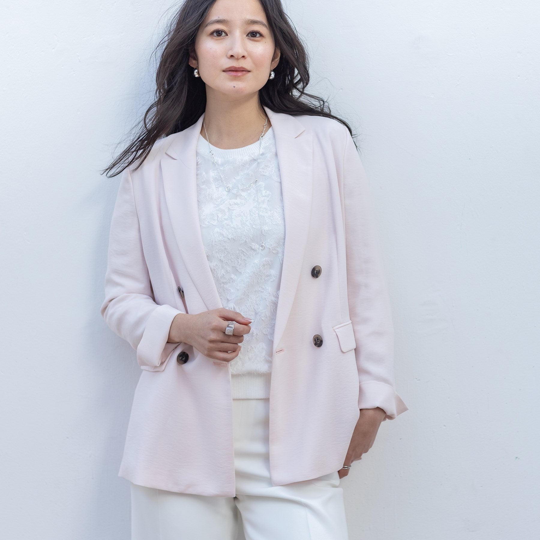 INDIVI INDIVI 【時尚SETUP／春季新作！】雙排扣外套