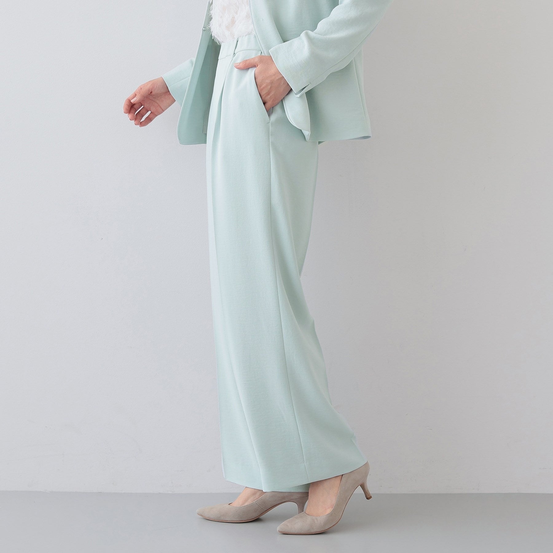 インディヴィ INDIVI 【こなれSETUP／春の新作！】ワイドパンツ （ネイビー(094)） ネイビー(094)