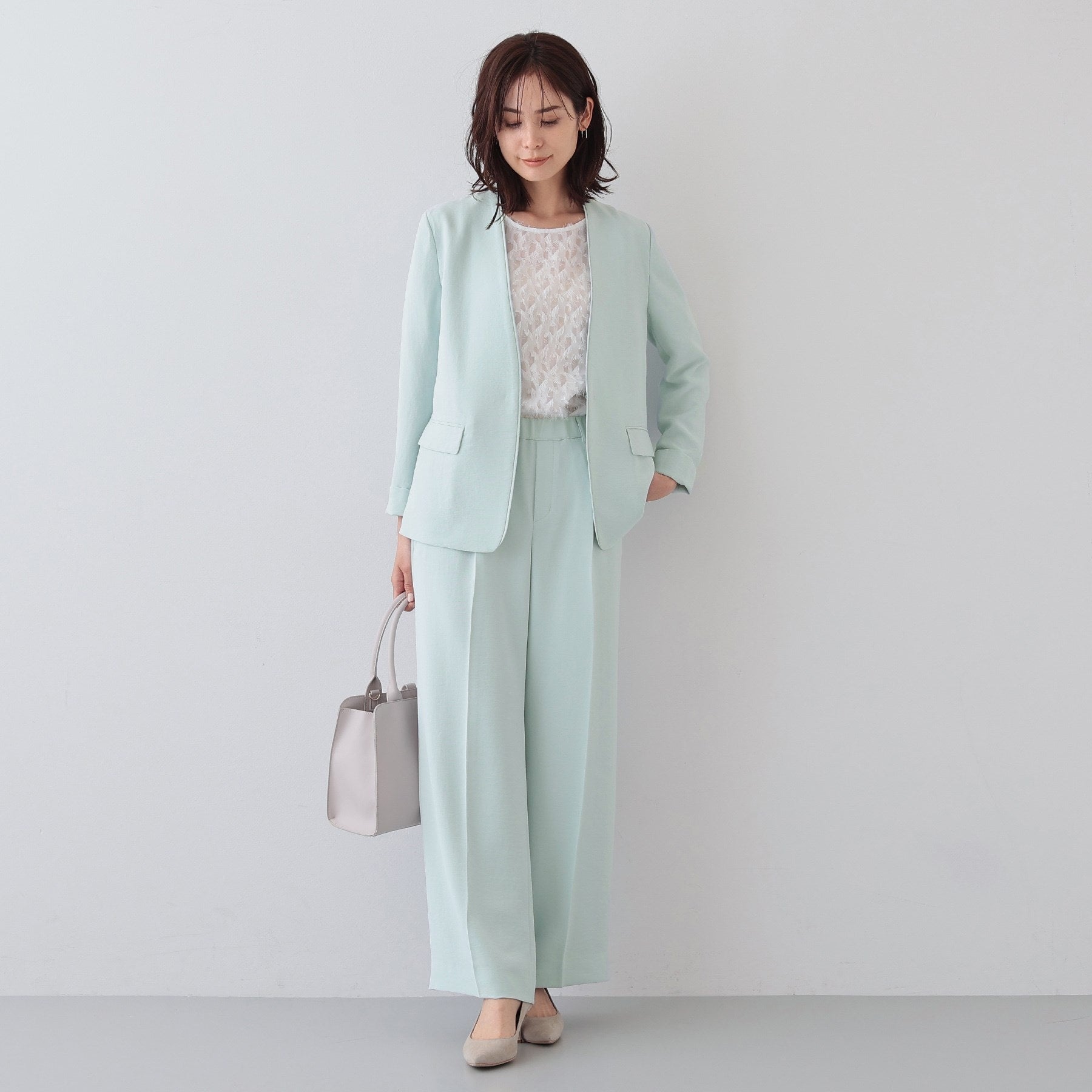 インディヴィ INDIVI 【こなれSETUP／春の新作！】ワイドパンツ （ネイビー(094)） ネイビー(094)