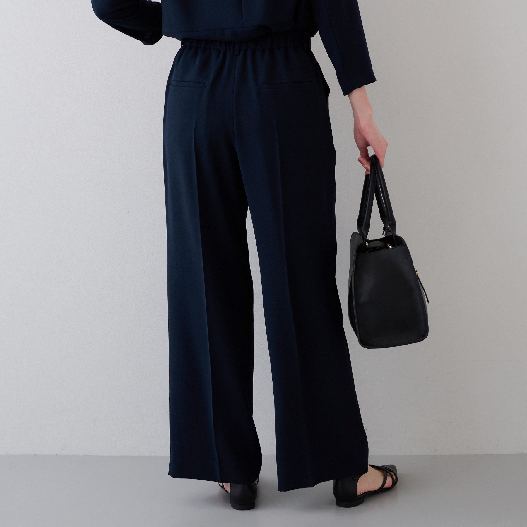 インディヴィ INDIVI 【こなれSETUP／春の新作！】ワイドパンツ （ネイビー(094)） ネイビー(094)