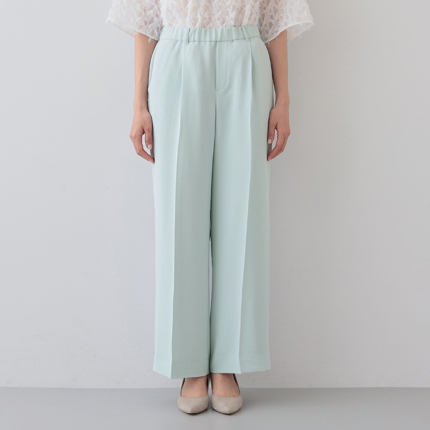 インディヴィ INDIVI 【こなれSETUP／春の新作！】ワイドパンツ （ネイビー(094)） ネイビー(094)