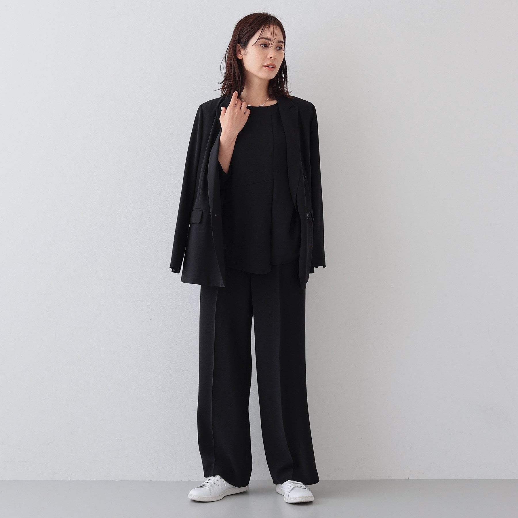 INDIVI INDIVI 【時尚SETUP／春季新作！】荷葉邊設計襯衫