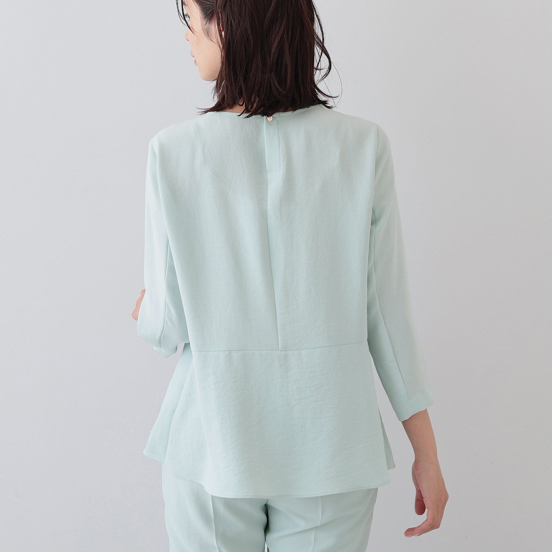 INDIVI INDIVI 【時尚SETUP／春季新作！】荷葉邊設計襯衫