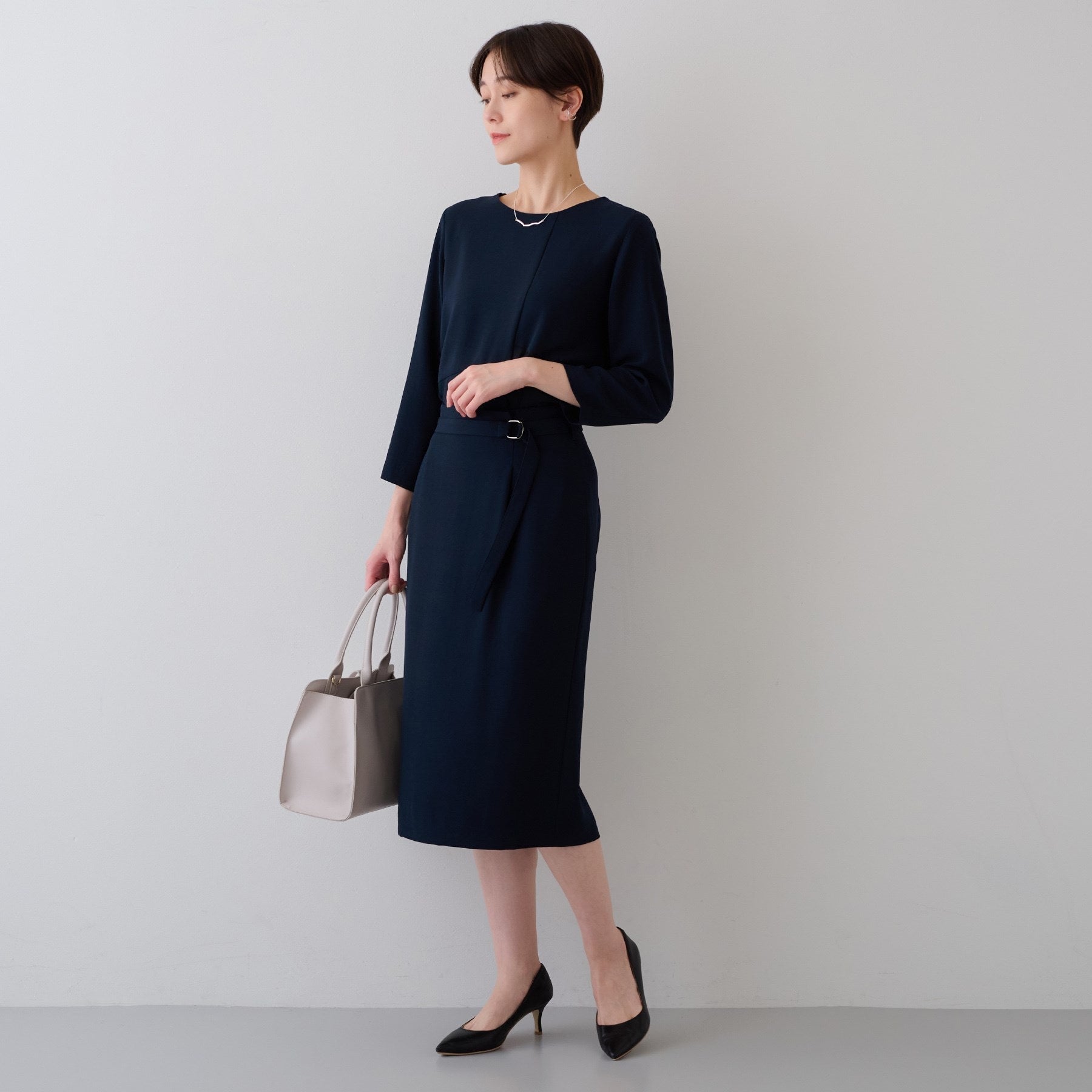 INDIVI INDIVI 【時尚SETUP／春季新作！】荷葉邊設計襯衫