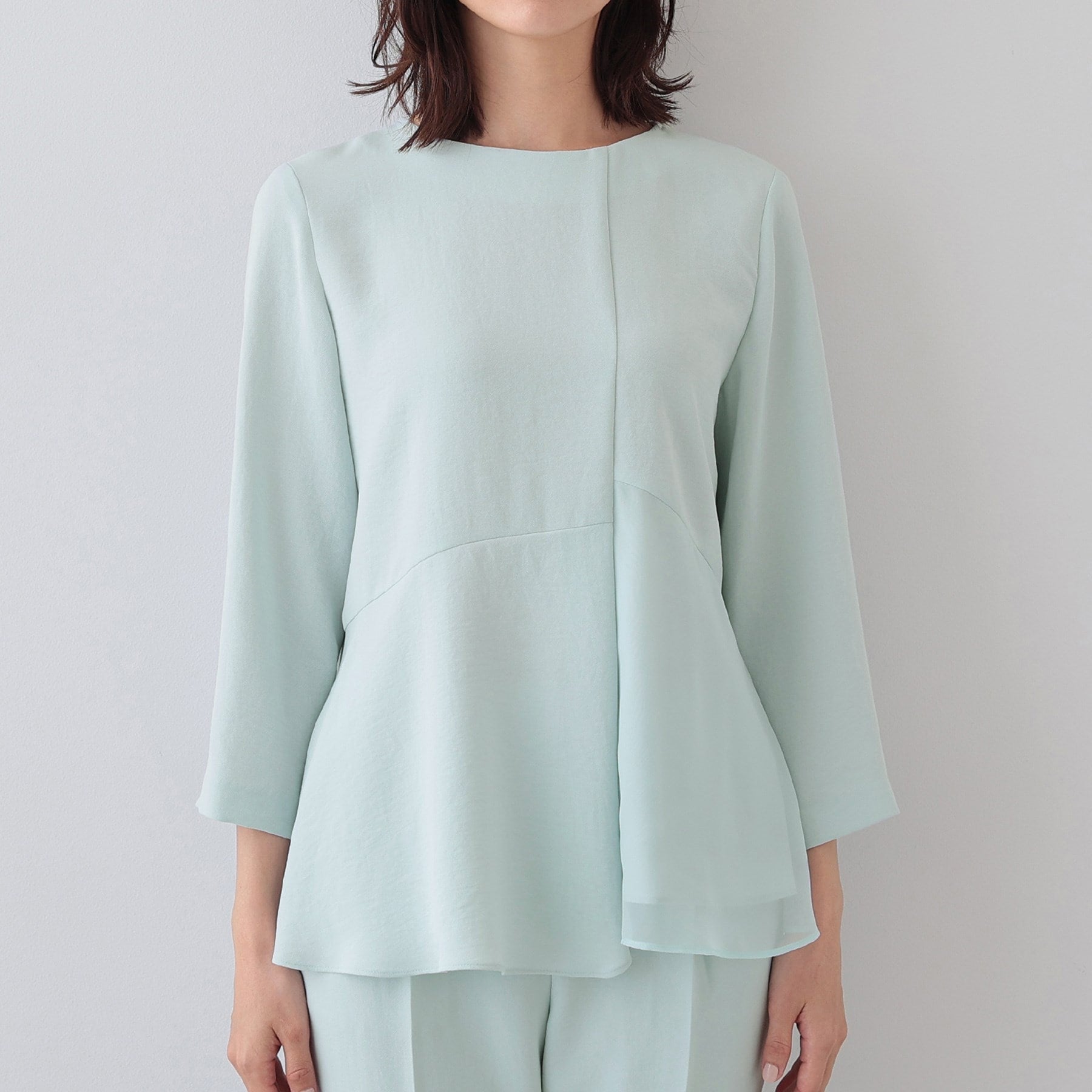 INDIVI INDIVI 【時尚SETUP／春季新作！】荷葉邊設計襯衫