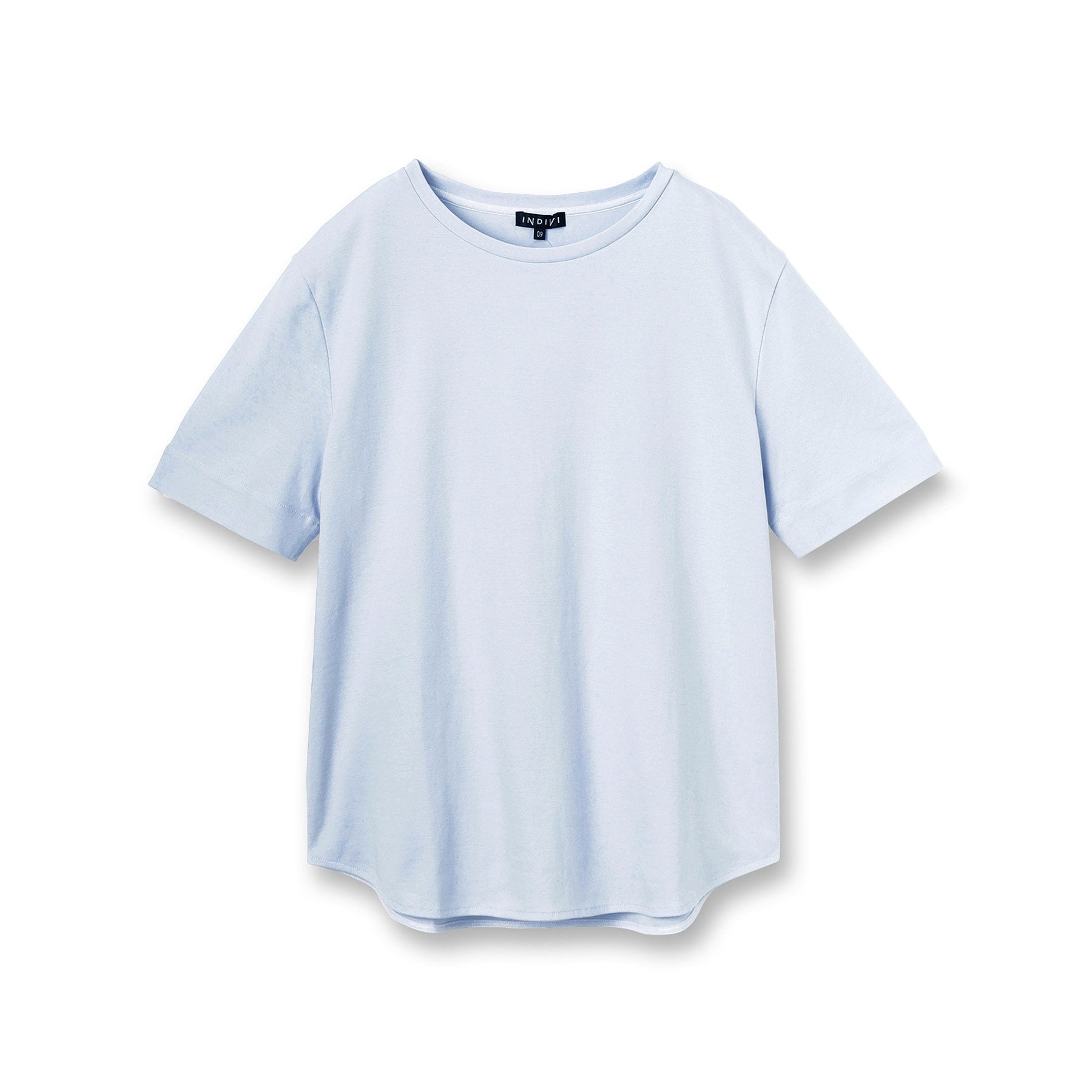 インディヴィ INDIVI 【洗える】シンプルきれいめ無地Tシャツ （チャコールグレー(014)） チャコールグレー(014)