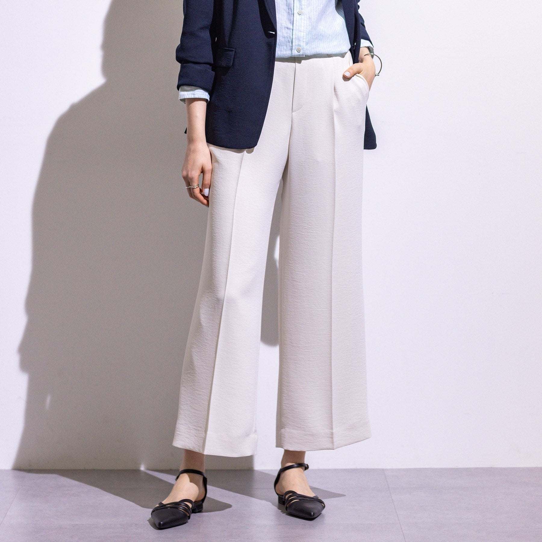 インディヴィ INDIVI 【こなれSETUP／春の新作！】ワイドパンツ （グレージュ(050)） グレージュ(050)