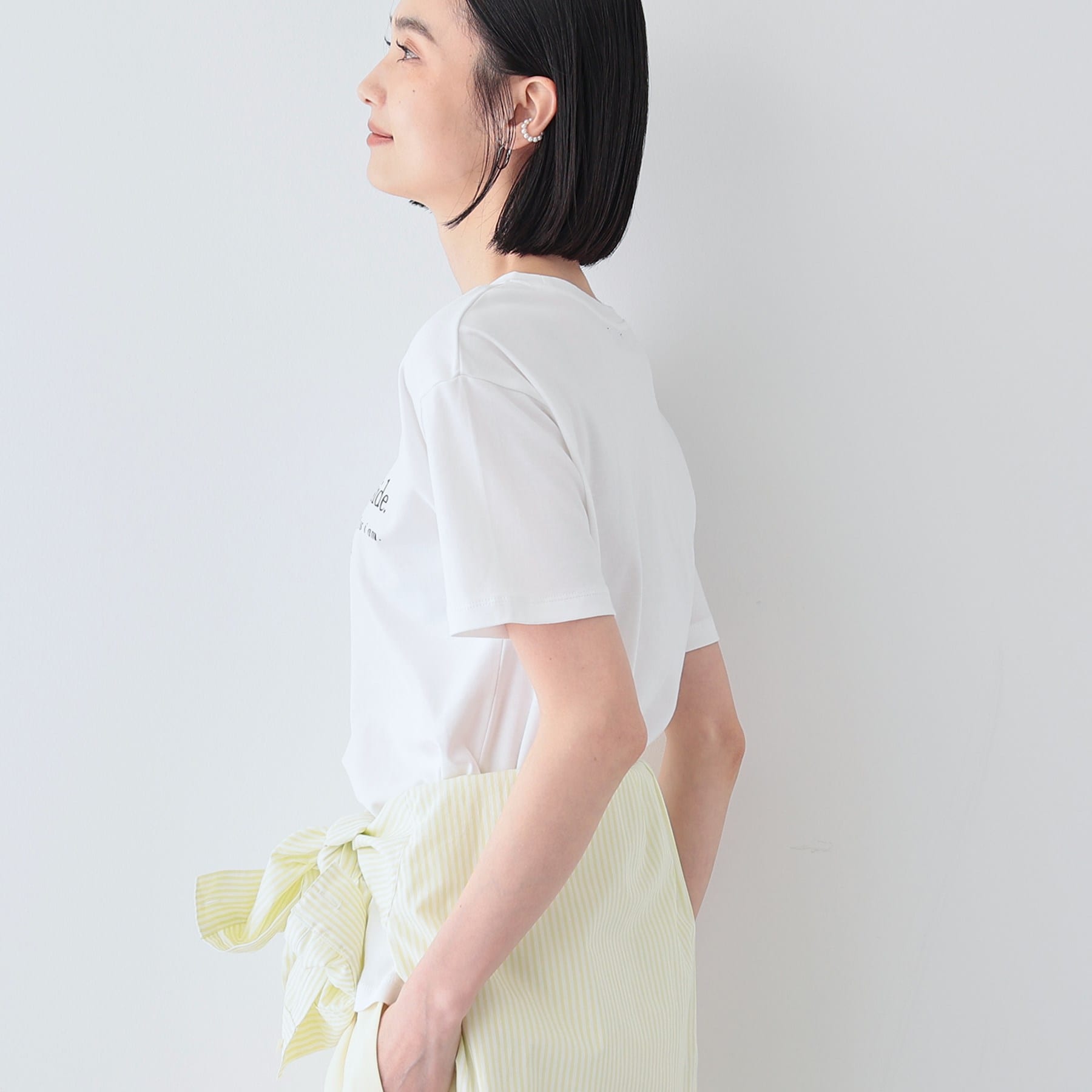 インディヴィ INDIVI 【洗える／選べるデザイン】フォト＆ロゴ プリントTシャツ （ホワイト(701)） ホワイト(701)