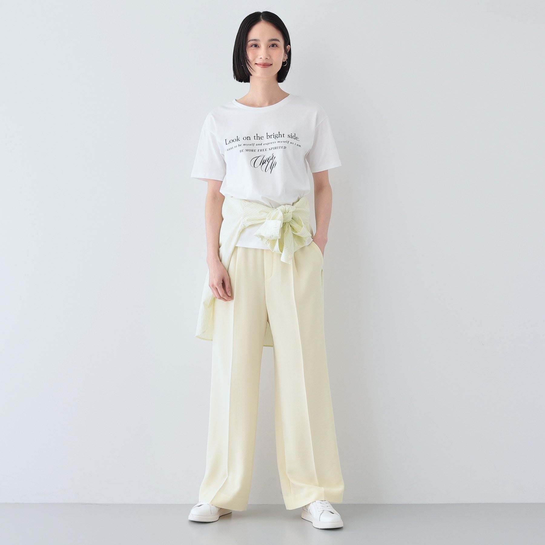 インディヴィ INDIVI 【洗える／選べるデザイン】フォト＆ロゴ プリントTシャツ （ホワイト(701)） ホワイト(701)