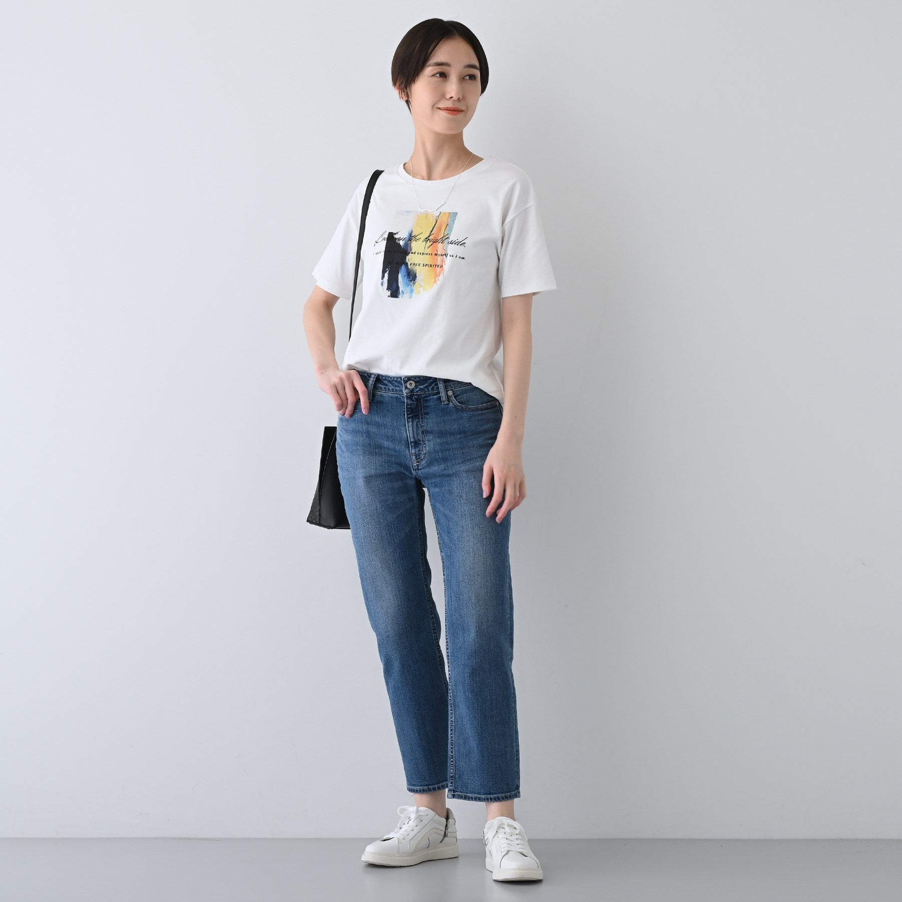 インディヴィ INDIVI 【洗える／選べるデザイン】フォト＆ロゴ プリントTシャツ （ホワイト(701)） ホワイト(701)