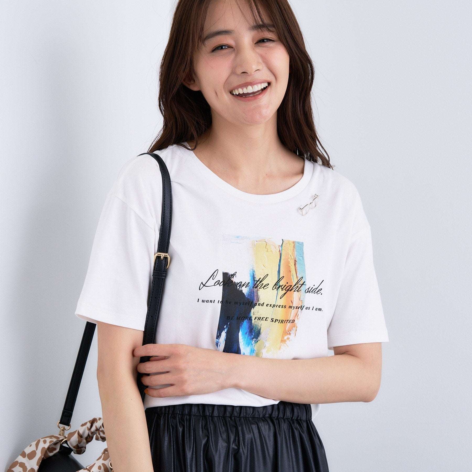 インディヴィ INDIVI 【洗える／選べるデザイン】フォト＆ロゴ プリントTシャツ （ホワイト(101)） ホワイト(101)