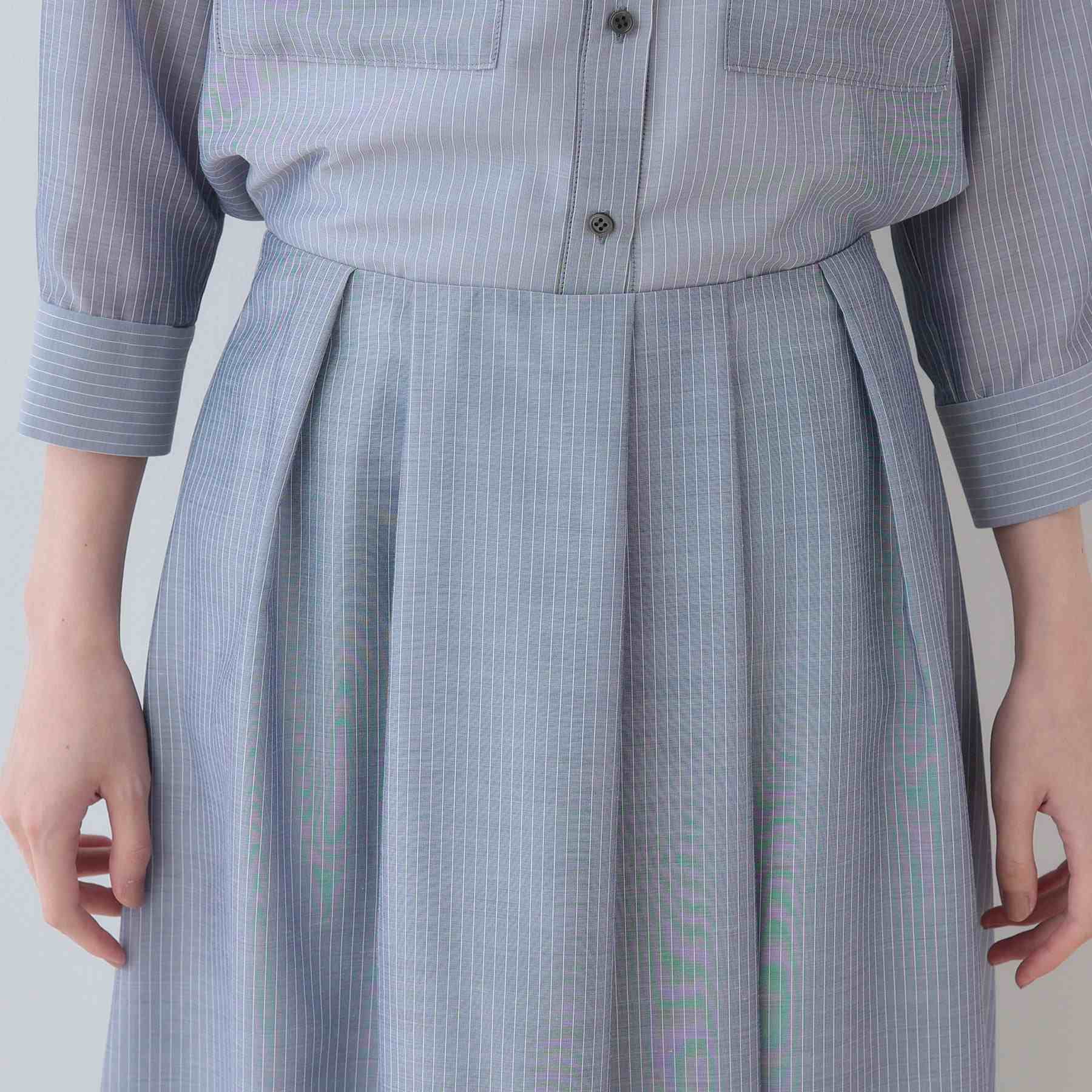 インディヴィ INDIVI 【洗える／エアリー素材】巻き風ロングスカート （ネイビー(394)） ネイビー(394)