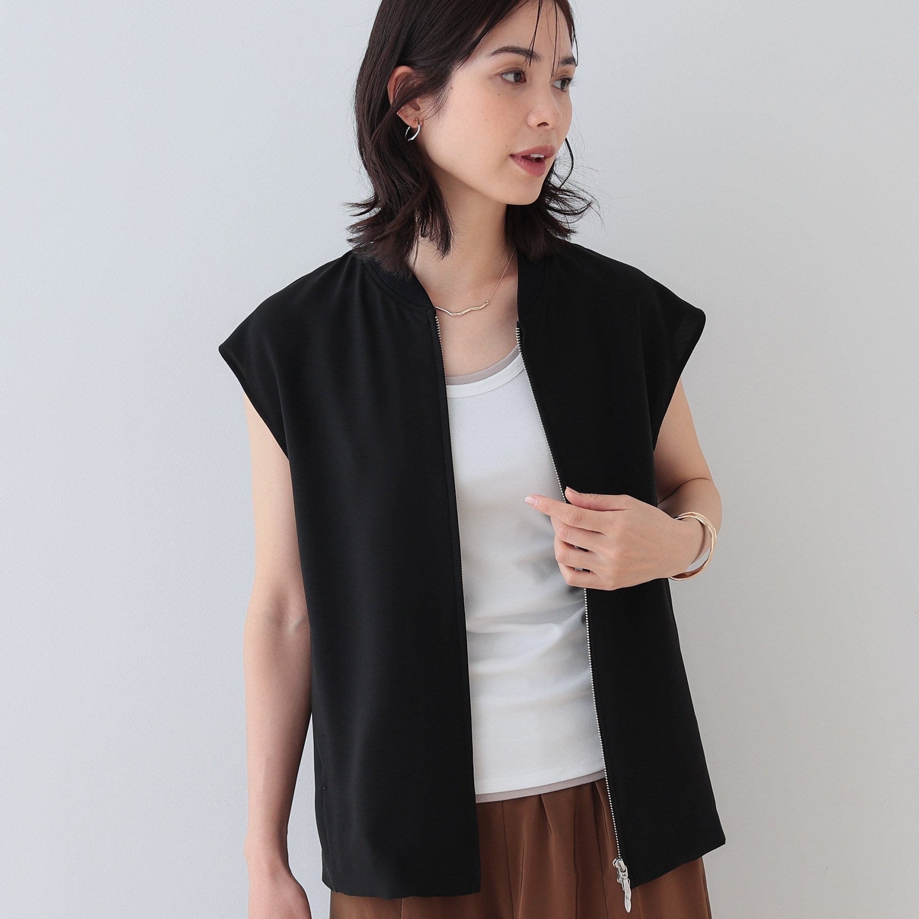 インディヴィ INDIVI 【洗える／前後2WAY】インナータンクトップ （グレージュ(050)） グレージュ(050)