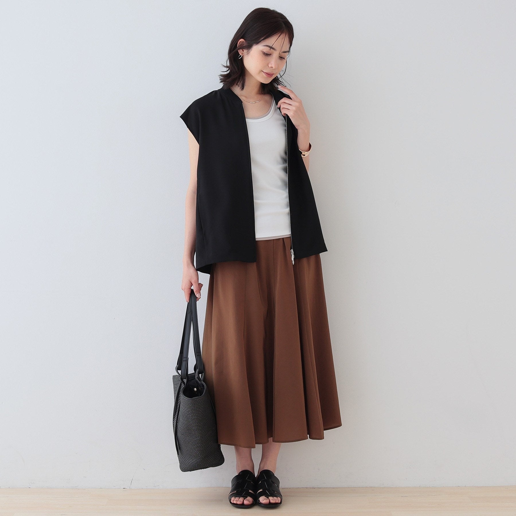 インディヴィ INDIVI 【洗える／前後2WAY】インナータンクトップ （グレージュ(050)） グレージュ(050)