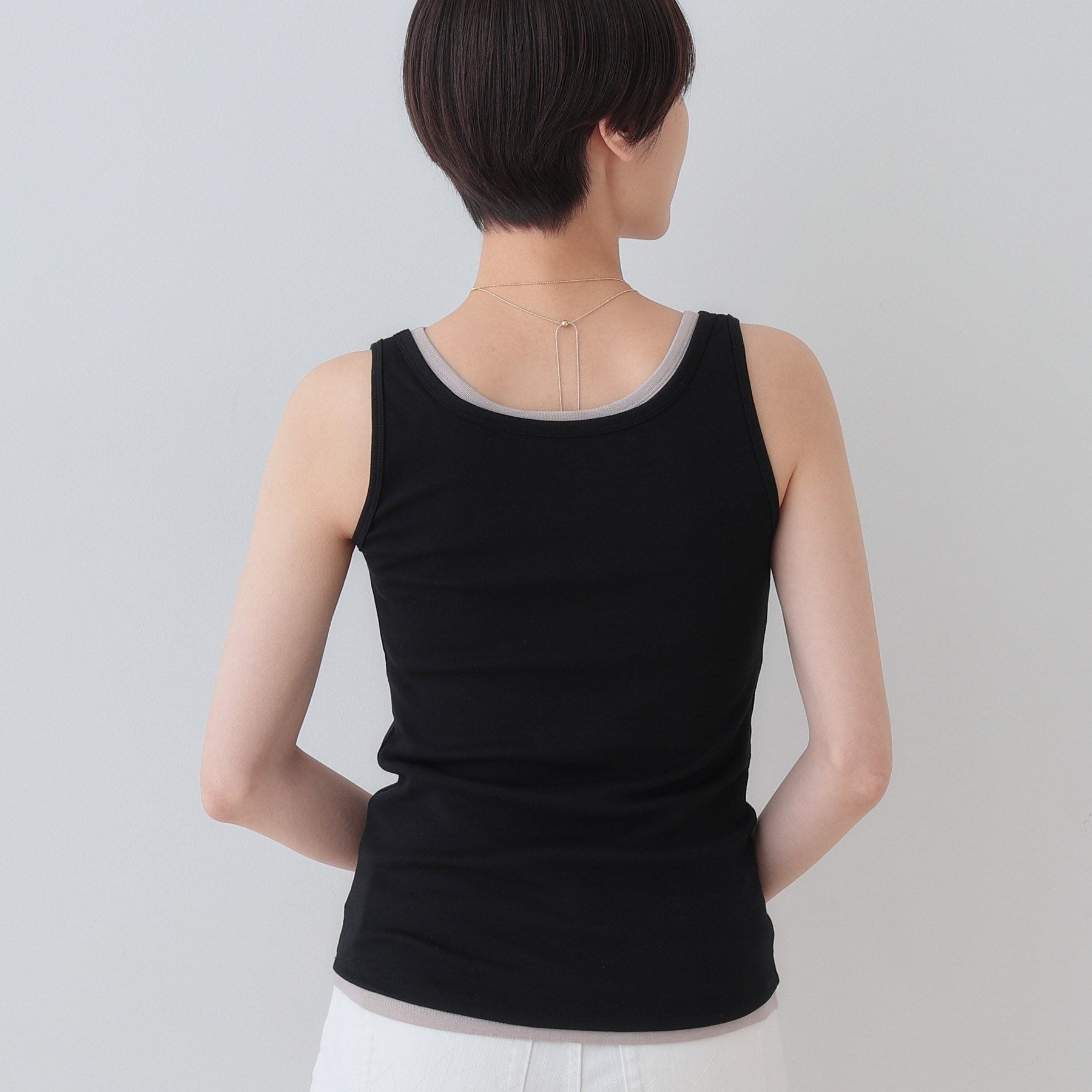 インディヴィ INDIVI 【洗える／前後2WAY】インナータンクトップ （グレージュ(050)） グレージュ(050)