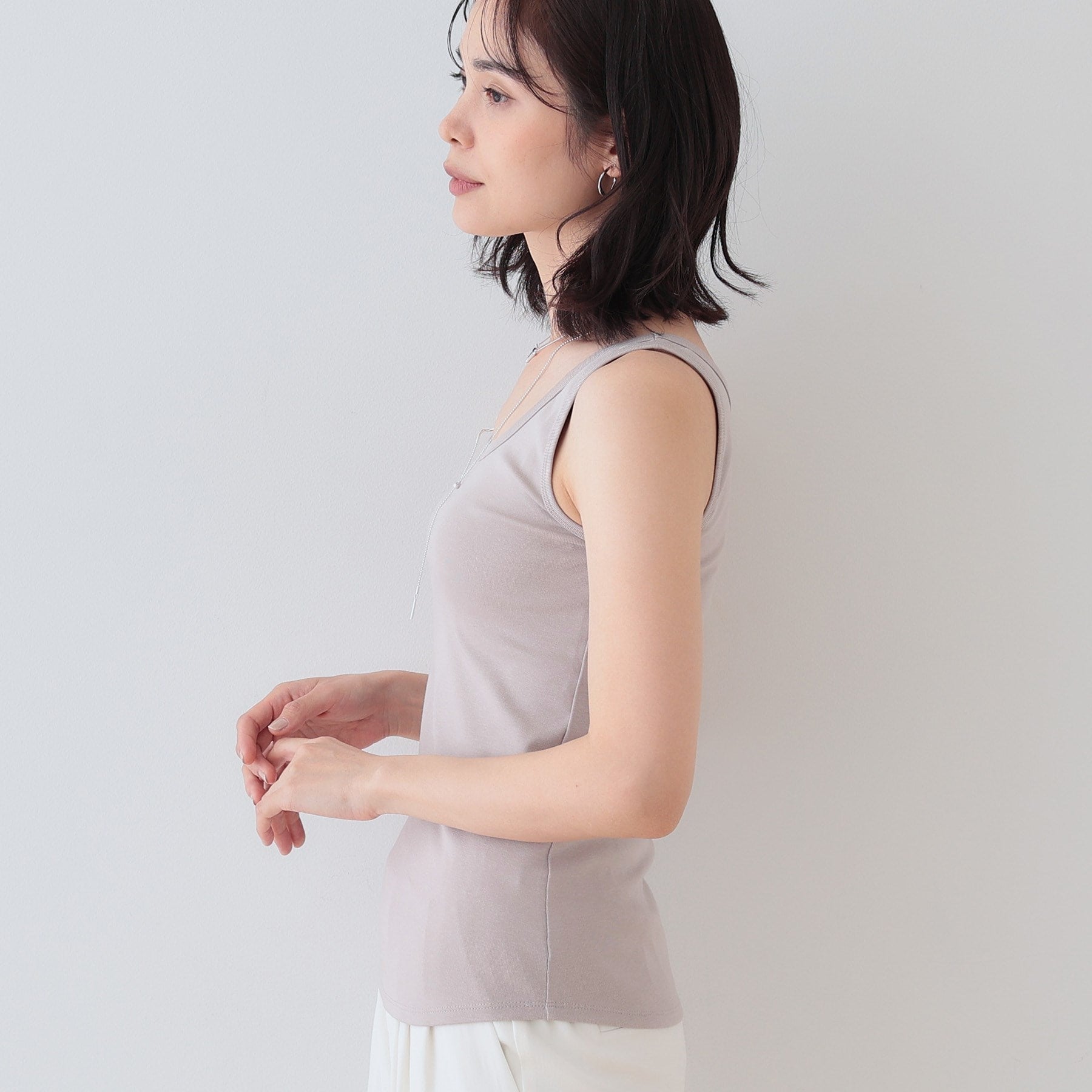 インディヴィ INDIVI 【洗える／前後2WAY】インナータンクトップ （グレージュ(050)） グレージュ(050)