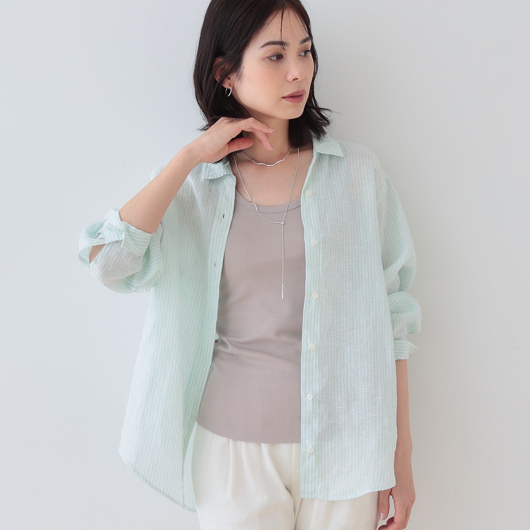 インディヴィ INDIVI 【洗える／前後2WAY】インナータンクトップ （グレージュ(050)） グレージュ(050)