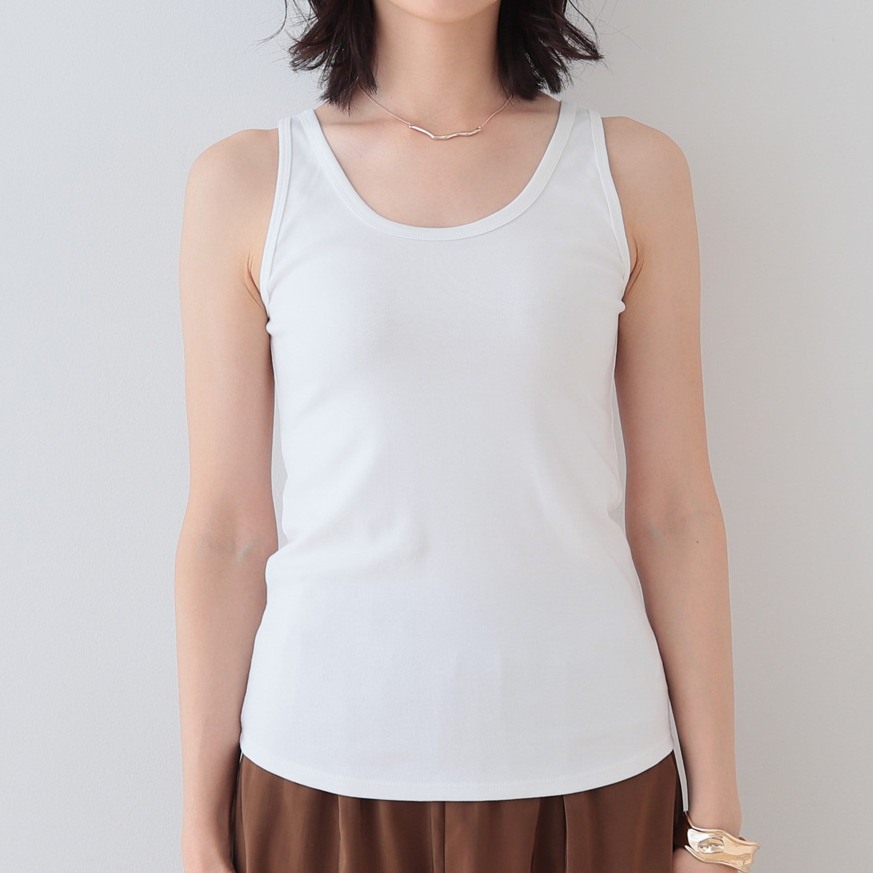 インディヴィ INDIVI 【洗える／前後2WAY】インナータンクトップ （グレージュ(050)） グレージュ(050)