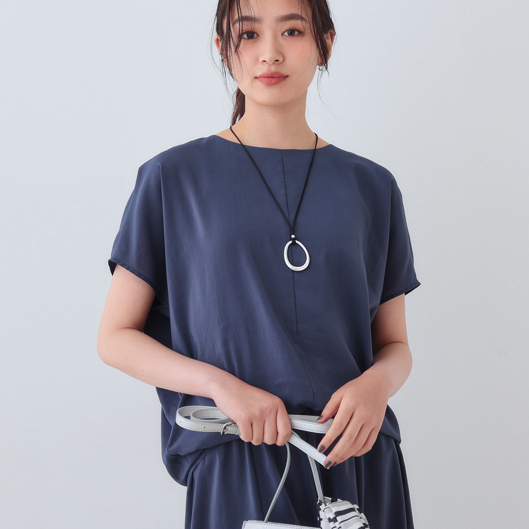 インディヴィ INDIVI 【撥水／接触冷感／UVケア】ドルマンスリーブブラウス （ネイビー(694)） ネイビー(694)