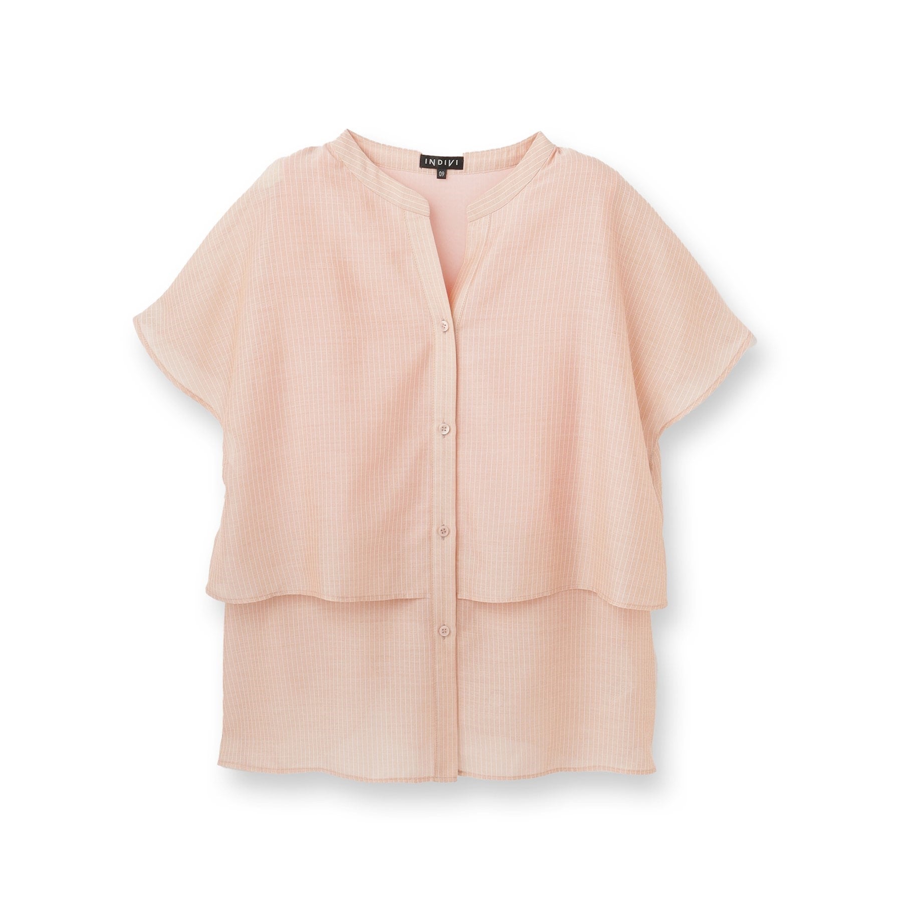 インディヴィ INDIVI 【洗える／エアリー】ティアードブラウス （ライトベージュ(351)） ライトベージュ(351)