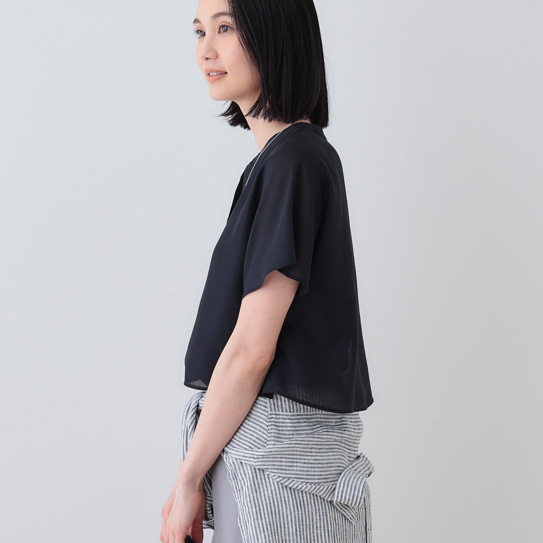 インディヴィ INDIVI 【洗える／エアリー】ティアードブラウス （ライトベージュ(351)） ライトベージュ(351)