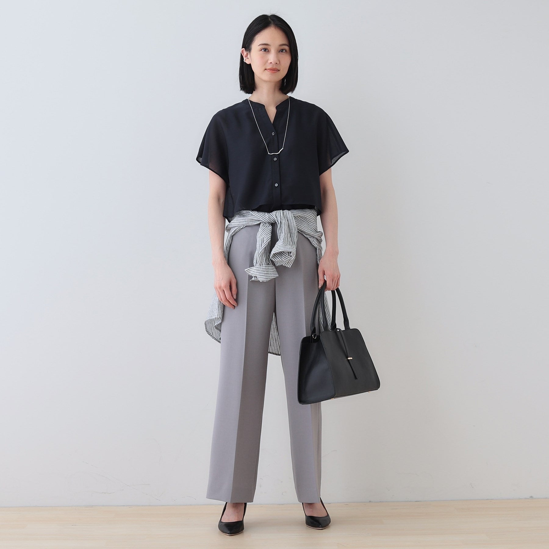 インディヴィ INDIVI 【洗える／エアリー】ティアードブラウス （ライトベージュ(351)） ライトベージュ(351)