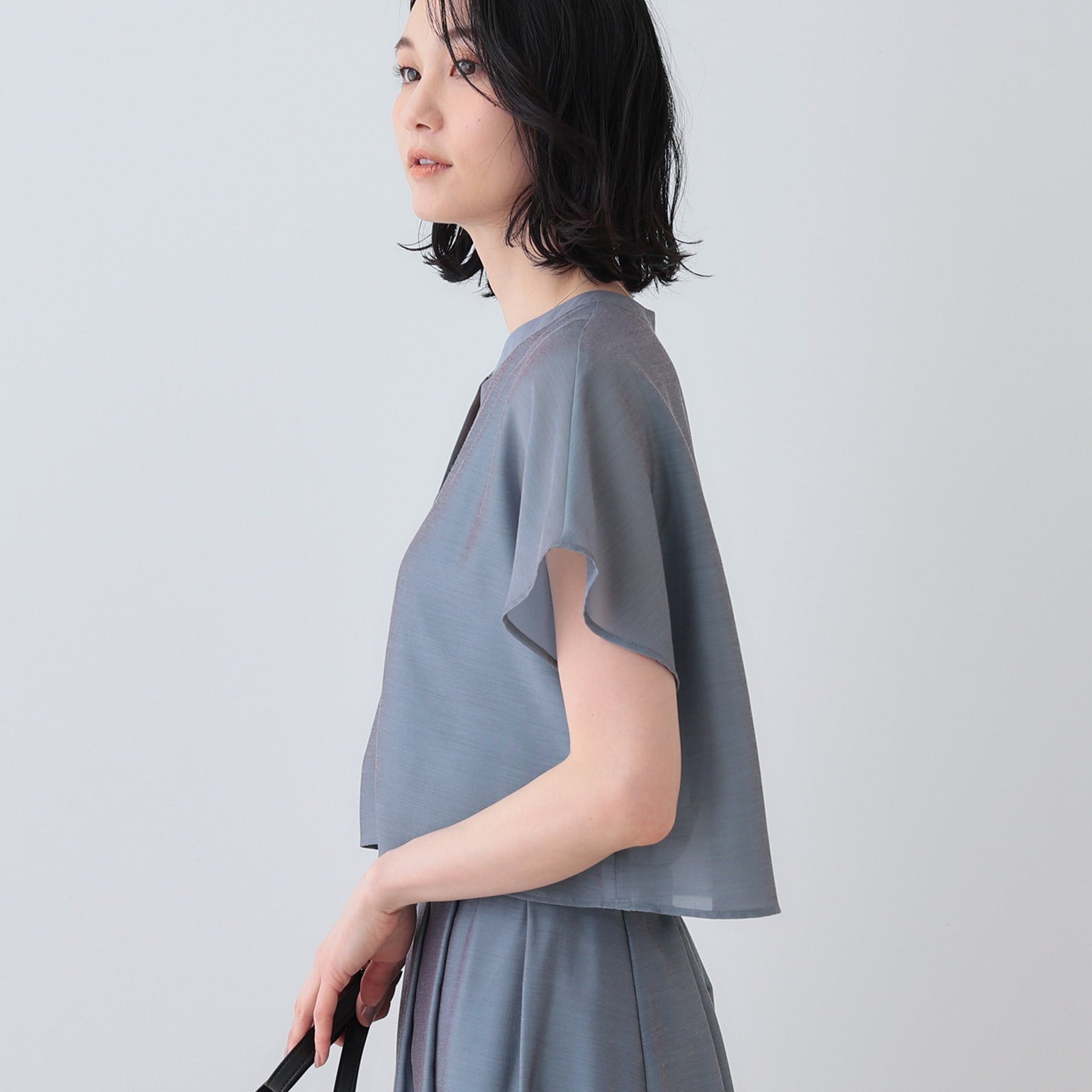 インディヴィ INDIVI 【洗える／エアリー】ティアードブラウス （ライトベージュ(351)） ライトベージュ(351)