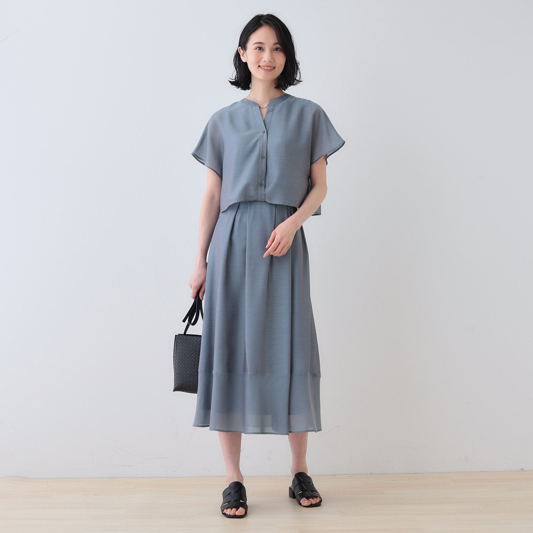 インディヴィ INDIVI 【洗える／エアリー】ティアードブラウス （ライトベージュ(351)） ライトベージュ(351)