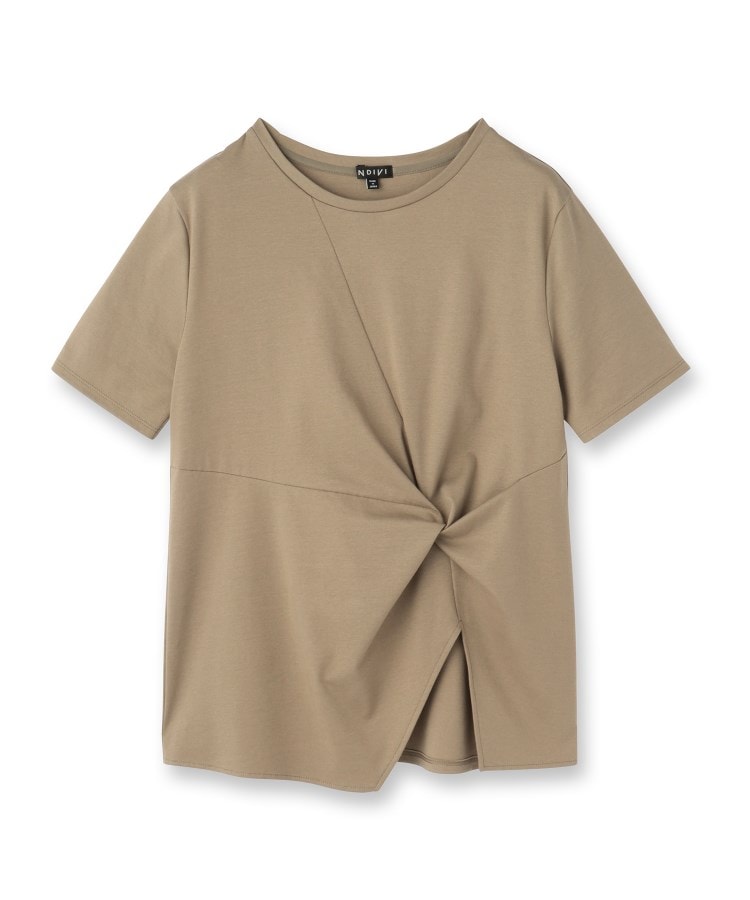 インディヴィ INDIVI 【洗える】ねじりデザインTシャツ （ブルー(093)） ブルー(093)