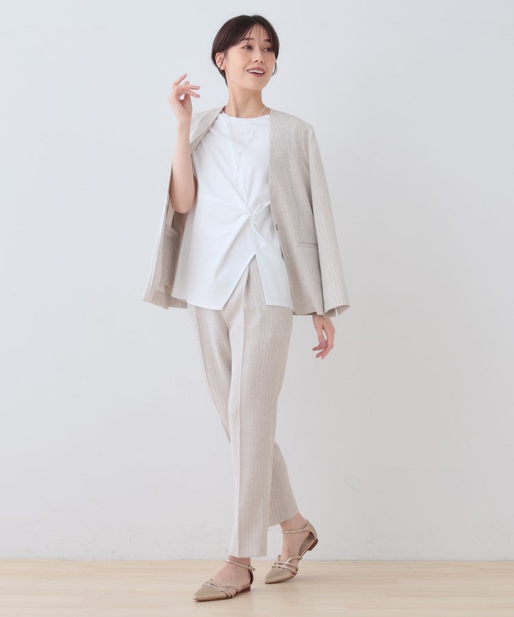 インディヴィ INDIVI 【洗える】ねじりデザインTシャツ （ブルー(093)） ブルー(093)