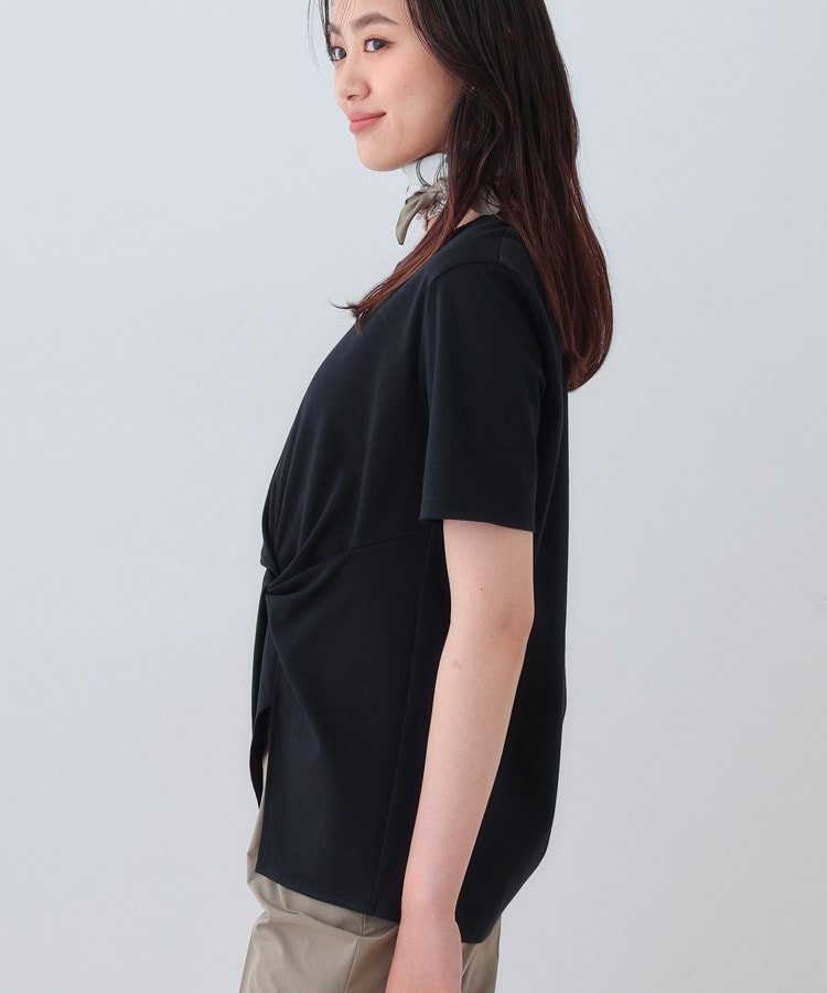 インディヴィ INDIVI 【洗える】ねじりデザインTシャツ （ブルー(093)） ブルー(093)