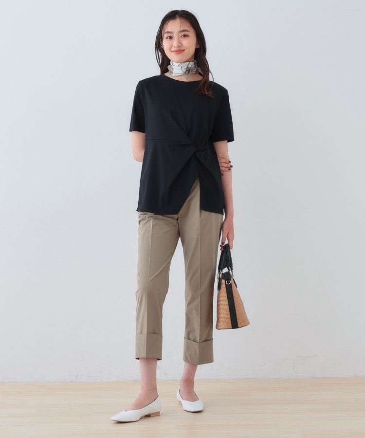インディヴィ INDIVI 【洗える】ねじりデザインTシャツ （ブルー(093)） ブルー(093)