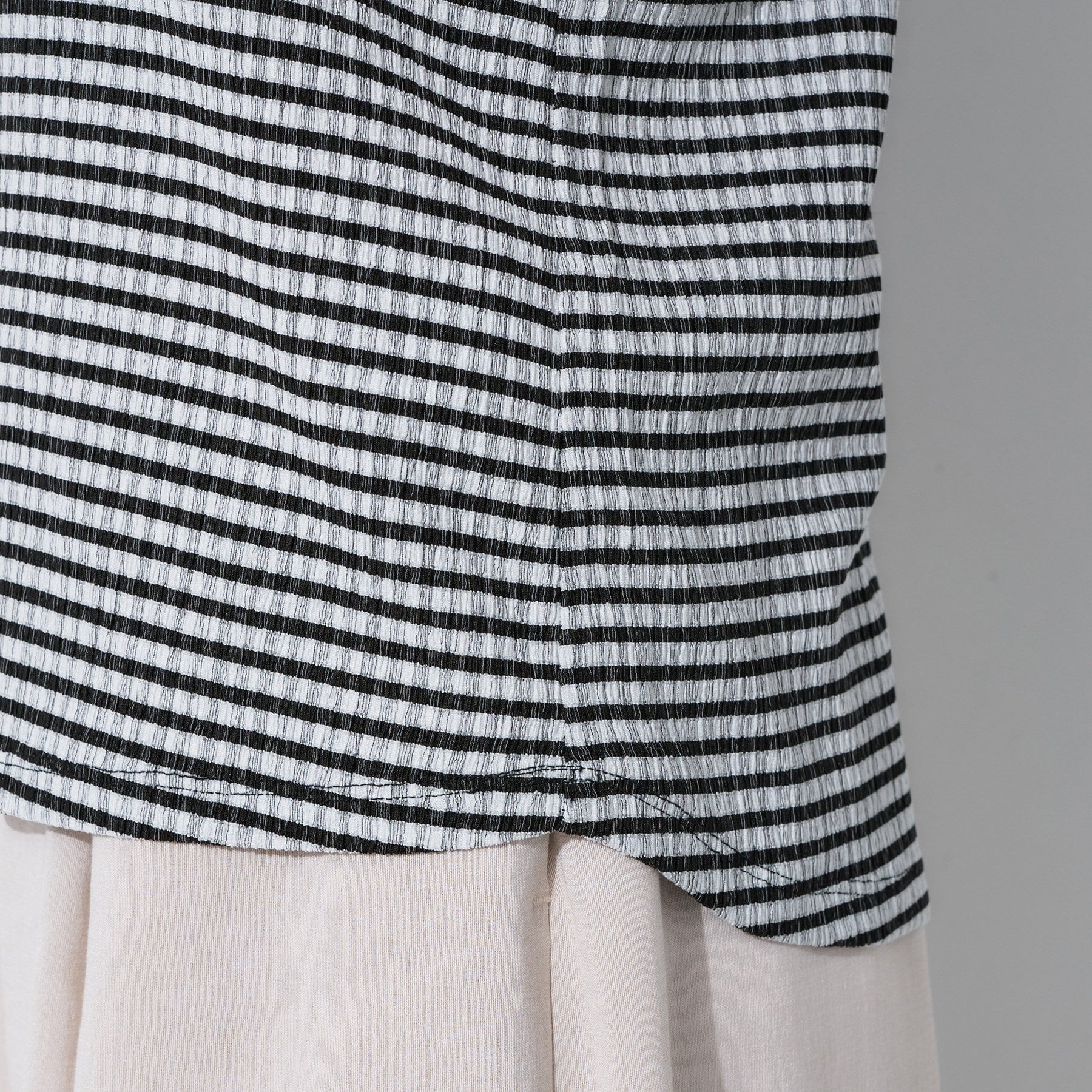 インディヴィ INDIVI 【UV／吸水速乾】凹凸素材ねじり袖トップス （チャコールグレー(014)） チャコールグレー(014)