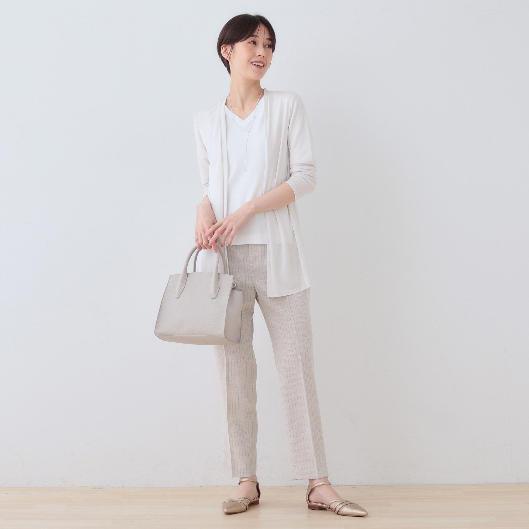 インディヴィ INDIVI 【洗える】着流しジャージカーディガン （ネイビー(694)） ネイビー(694)