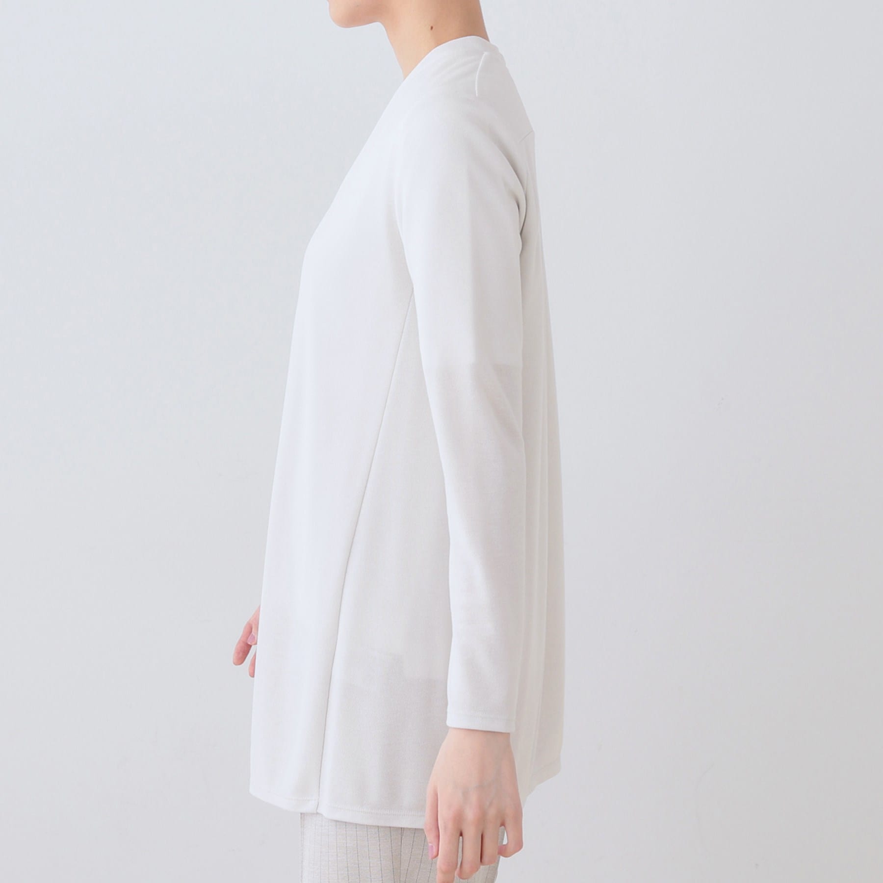 インディヴィ INDIVI 【洗える】着流しジャージカーディガン （ネイビー(694)） ネイビー(694)